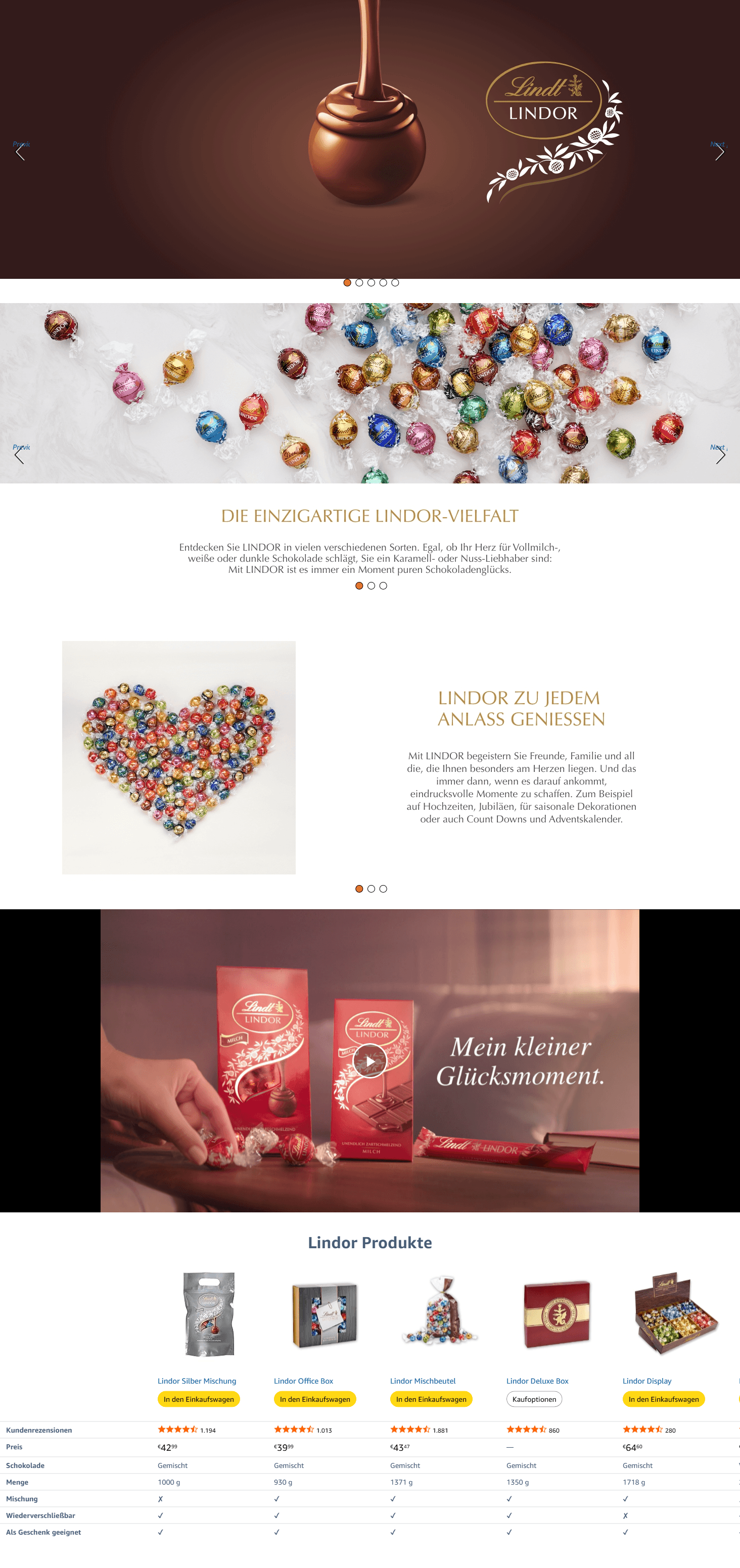 A+ Premium for Lindt Schokolade LINDOR Kugeln Mischung