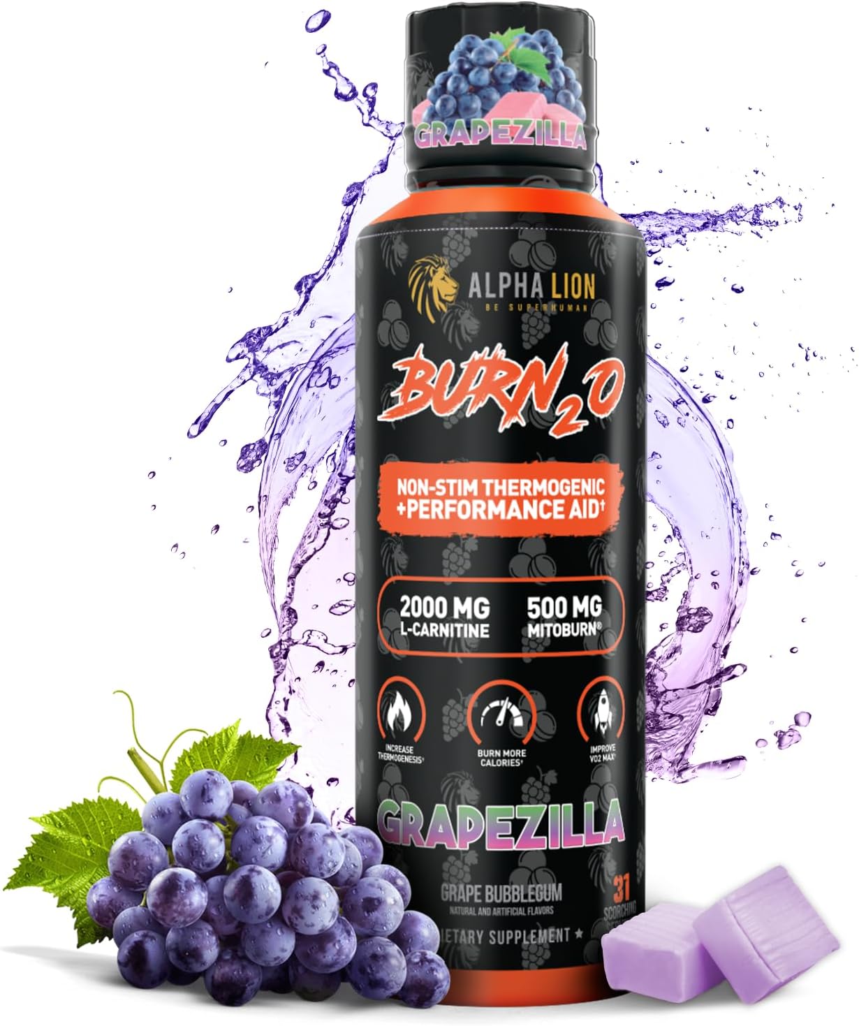 ALPHA LION Burn2O L-Carnitine Liquid 2000mg: Hero Images