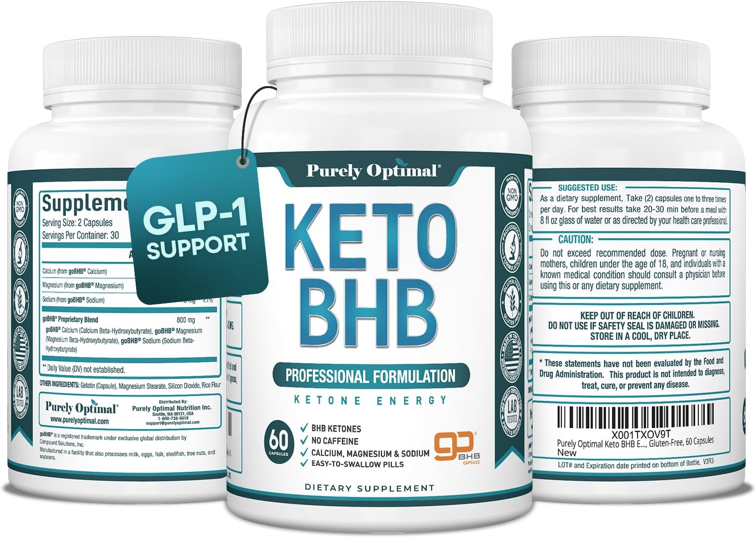 Purely Optimal Keto BHB Exogenous Ketones Supplement: Hero Images