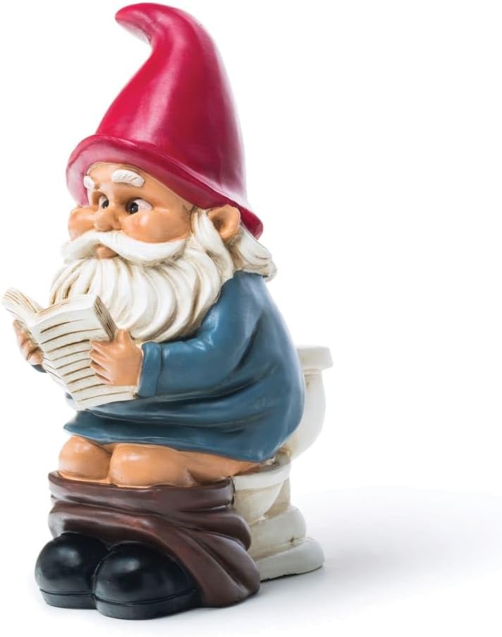 Showcases the unique and whimsical design of the garden gnome product, highlighting its humorous and eye-catching nature.