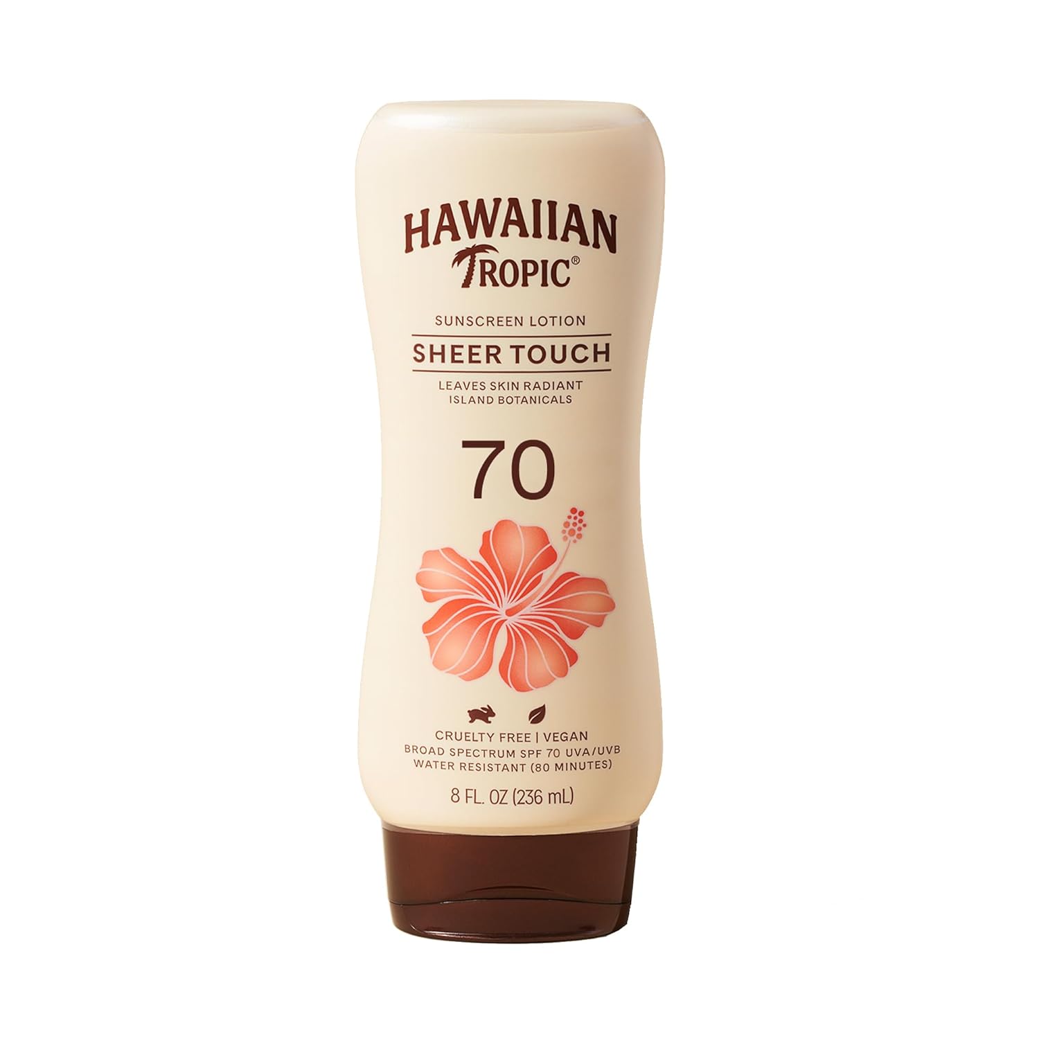 Clearly displays the product bottle to showcase the brand, product type, and key features like SPF level.