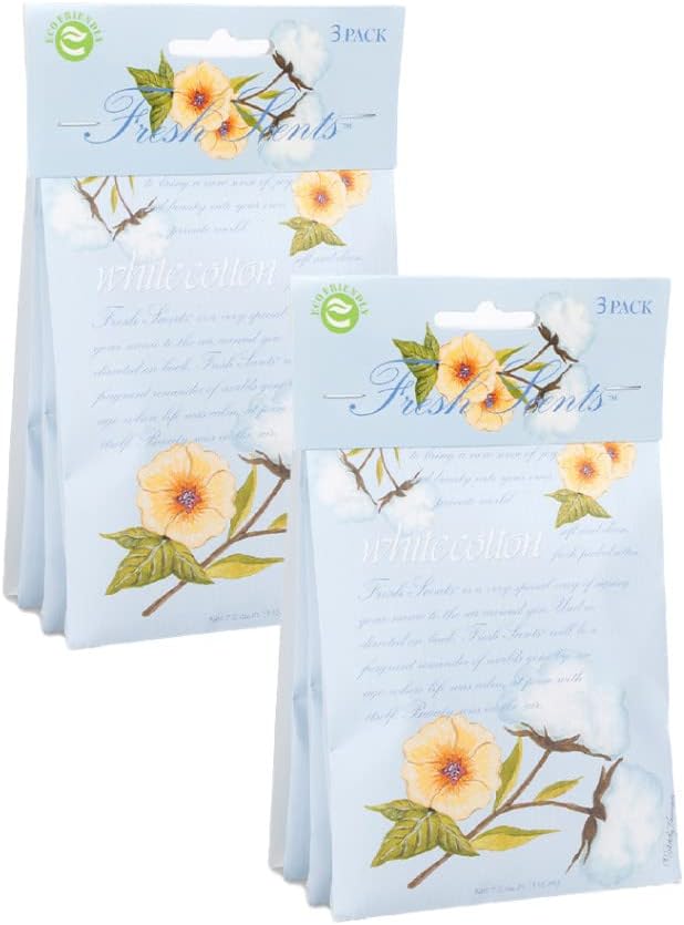 Shows the product packaging to highlight the 3-pack quantity and the fresh, floral scent of the product.