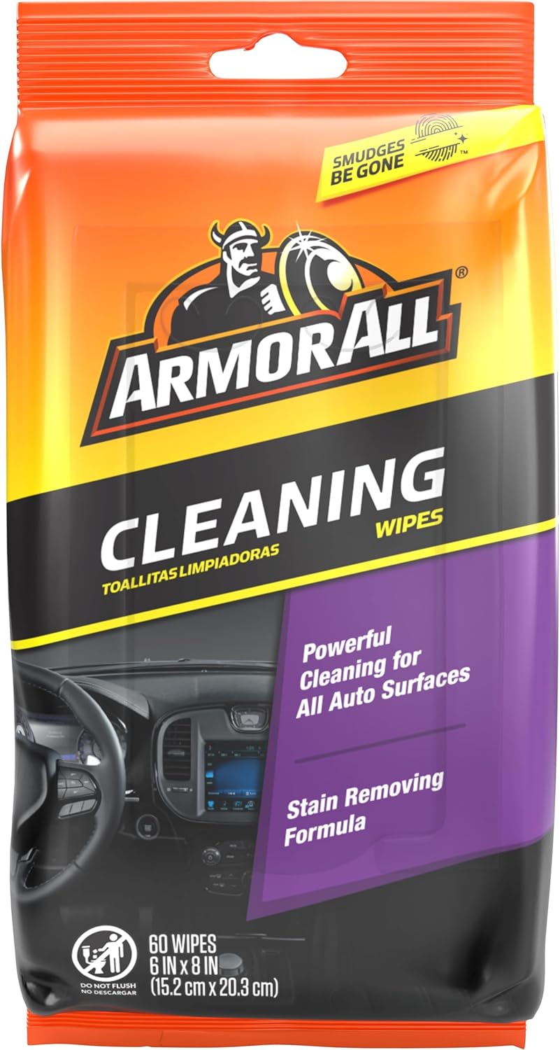 Shows the retail packaging of the cleaning wipes to help customers identify the product on store shelves and communicate key features.
