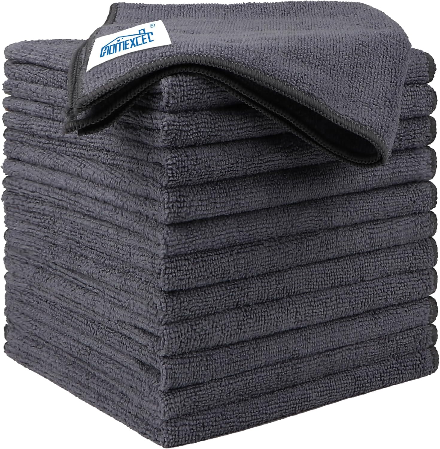 Showcases the product's appearance and quantity, emphasizing the stack of multiple towels to convey value.