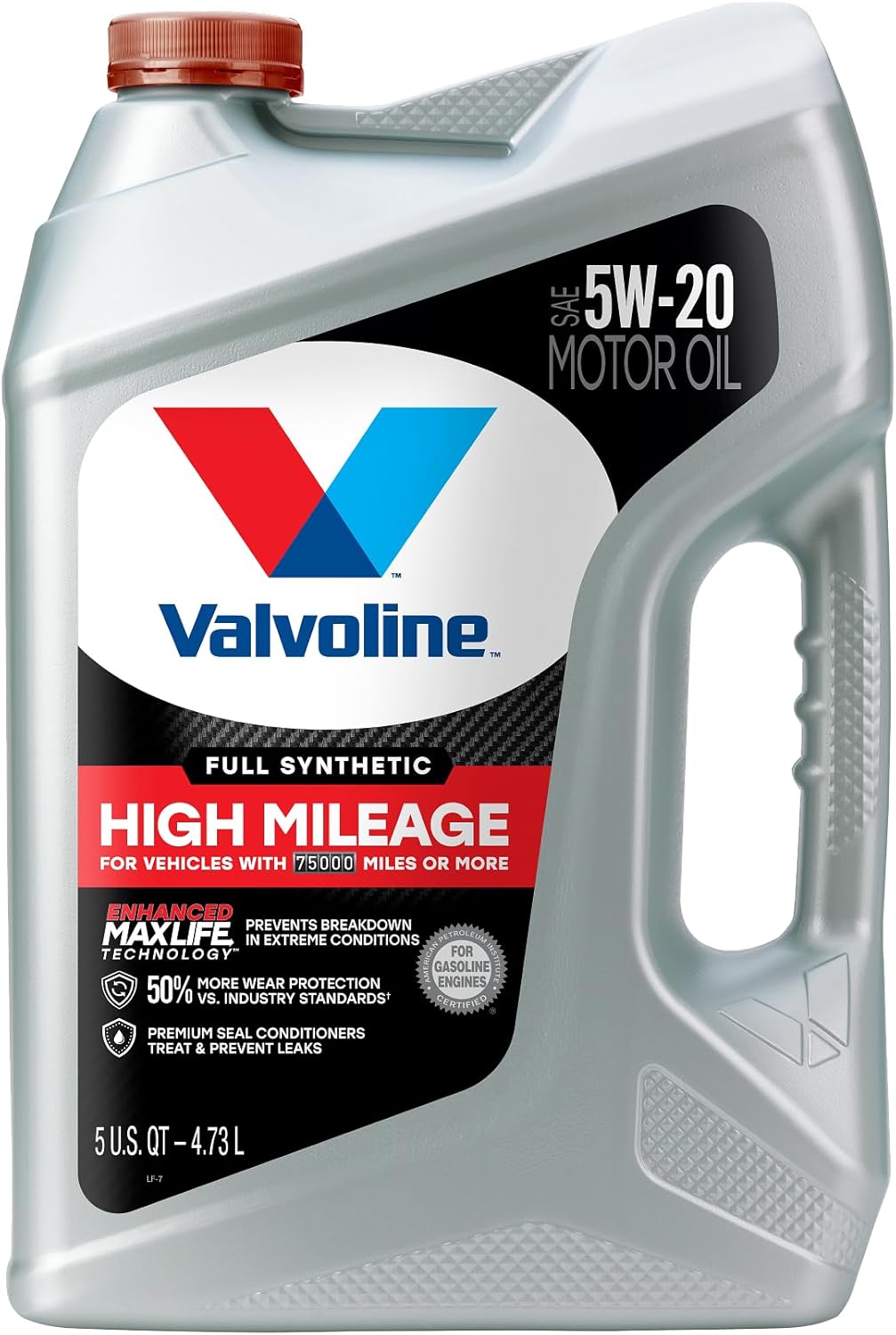 Showcases the product container and key features to inform customers about the type and benefits of the motor oil. Displays the product packaging to highlight specific product details like viscosity…