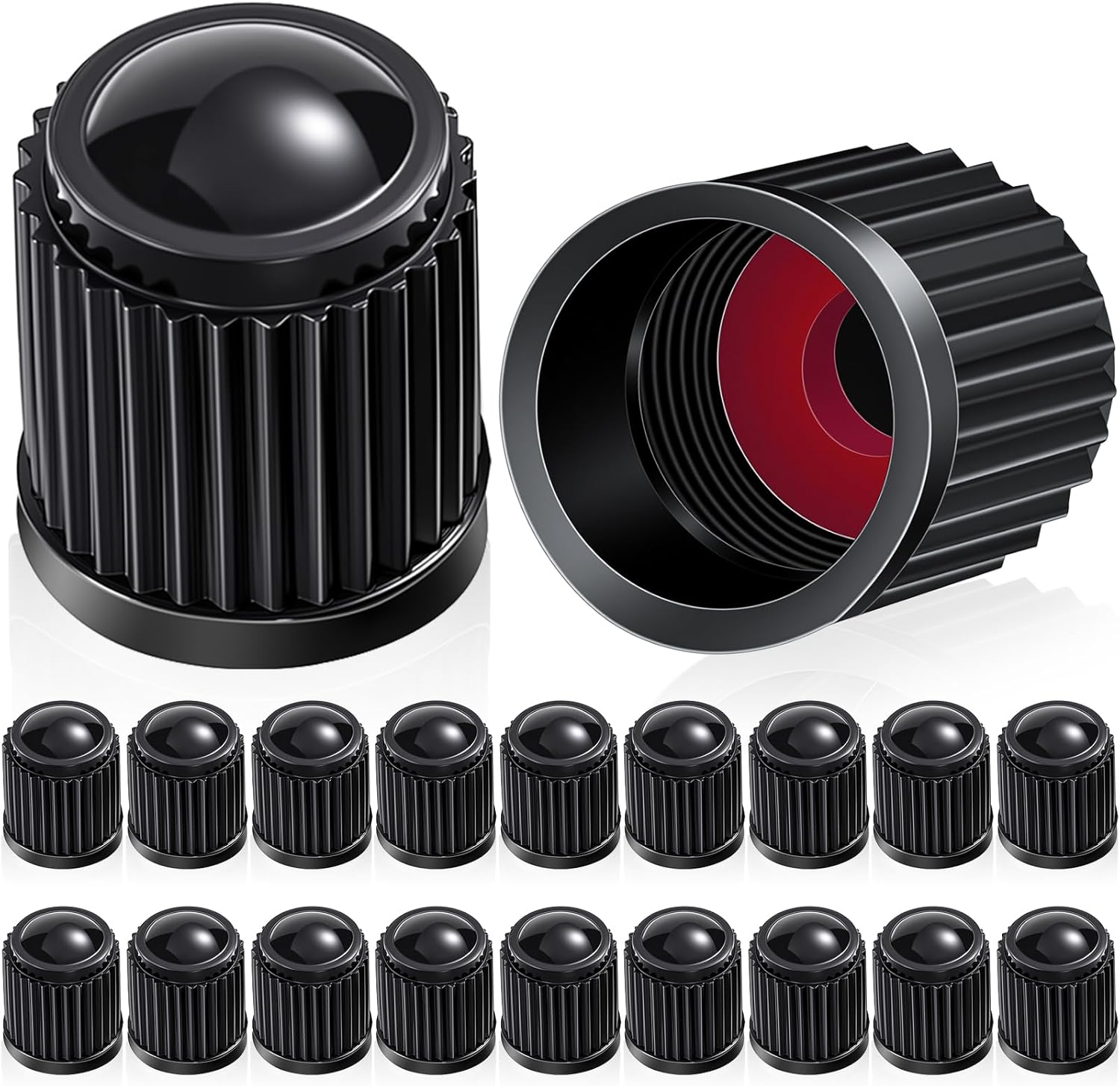 Outus 20 Pcs Tire Valve Stem Caps Car Tire Caps Plastic Universal Black Valve Stem…: Hero Images