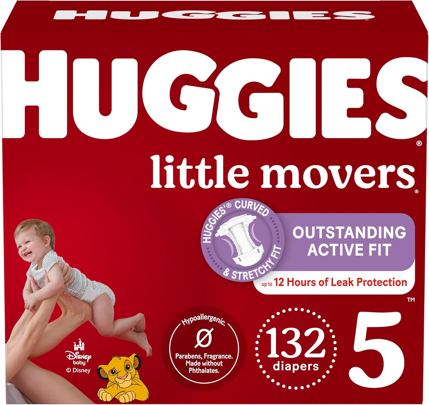 Showcases the product packaging to highlight key features and emphasize the Huggies brand for easy recognition.