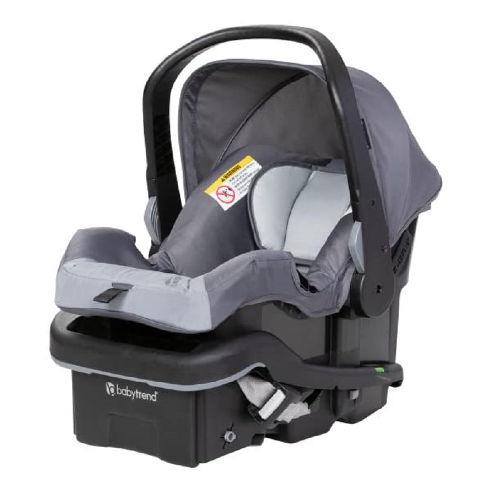 Showcases the main product, an infant car seat, clearly against a white background to allow shoppers to see its design and features.