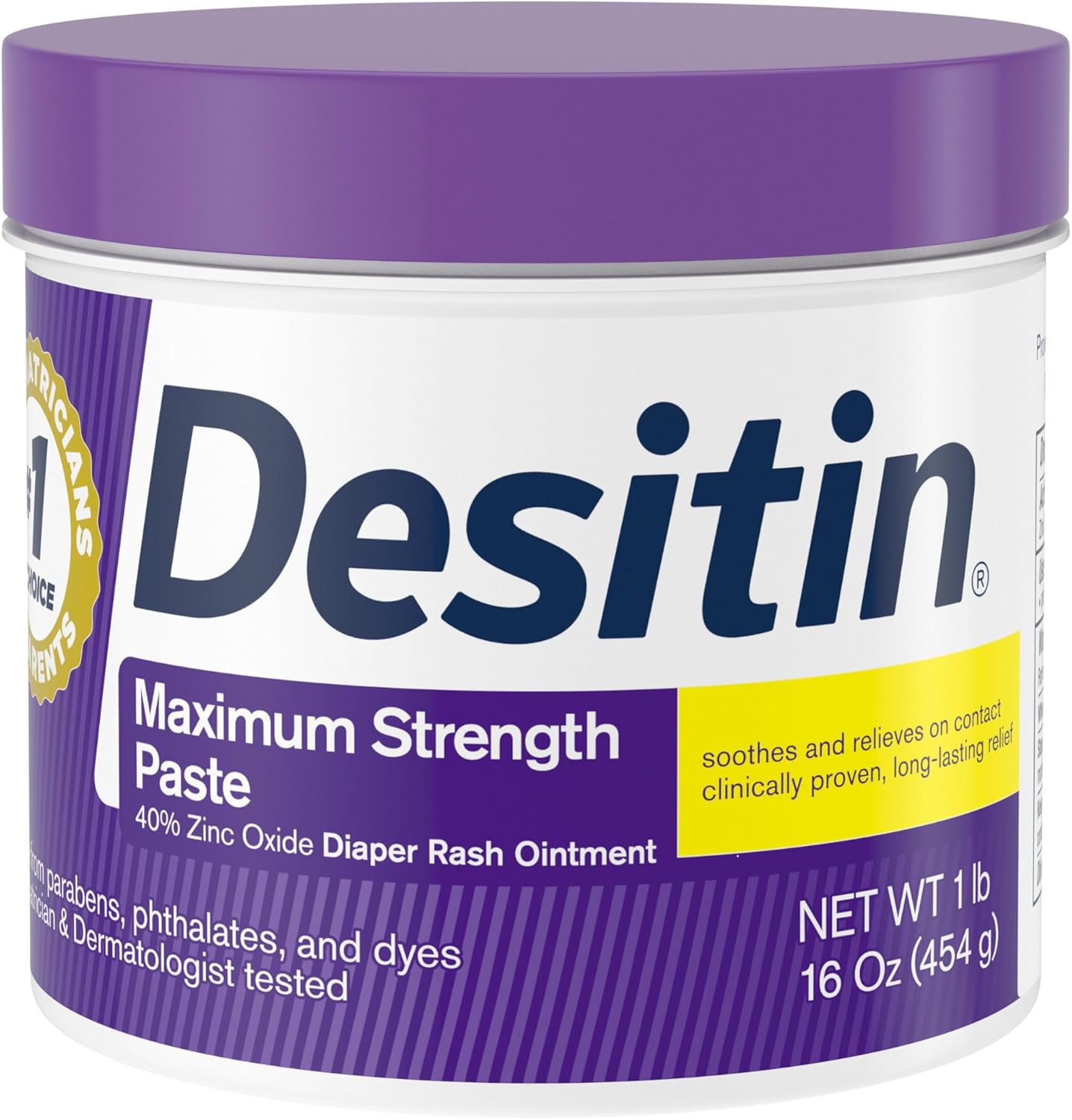 Clearly displays the product container and highlights its maximum strength formula for treating diaper rash.