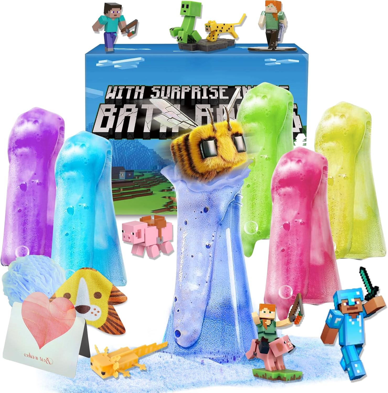 Bath Bombs for Kids: Organic Bath Bombs with Toys Inside for Dry Skin Moisturize: Hero Images