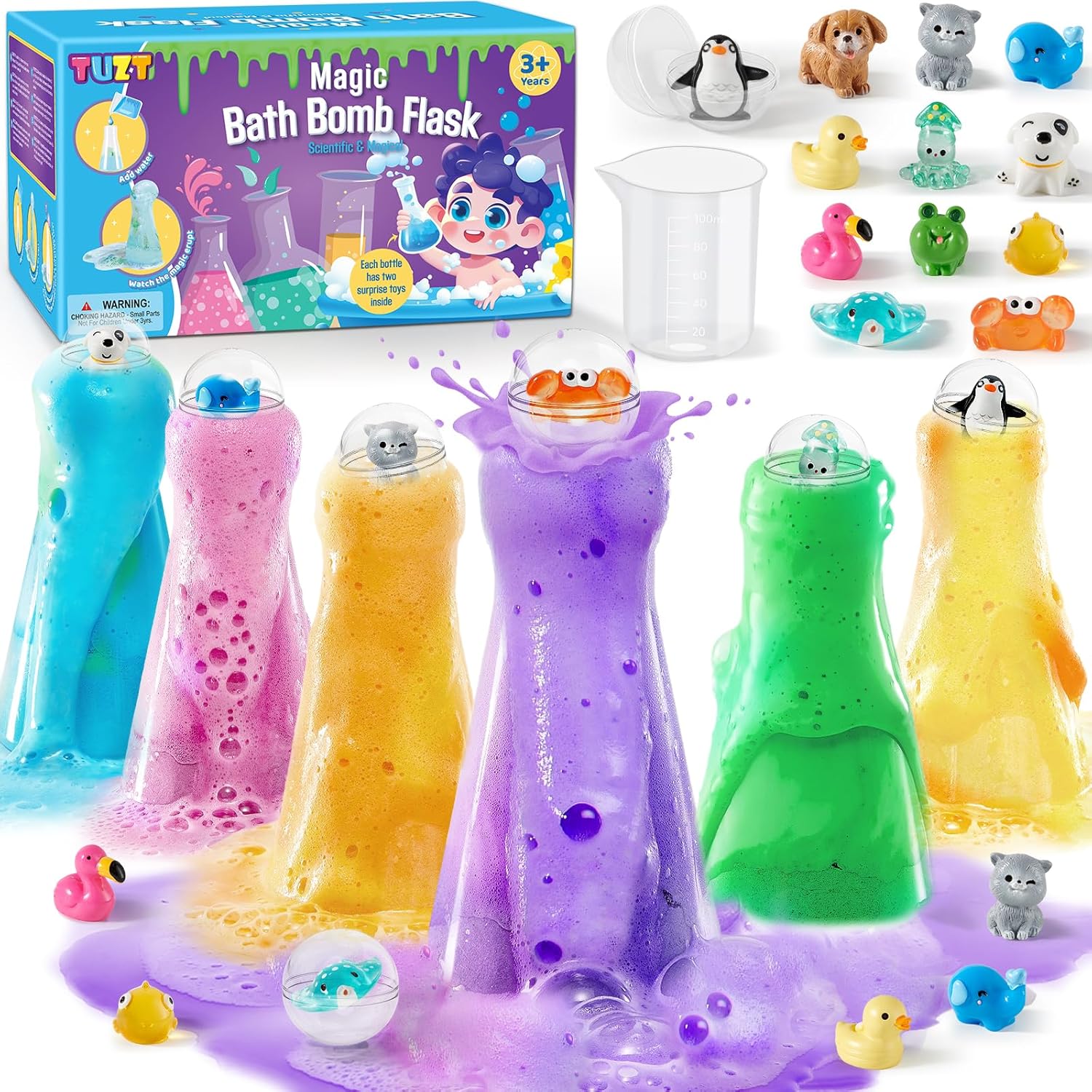 Kids Bath Bombs Potions Kit with 12PCS Surprise Toys Inside & 6PCS Bubble Bath Bottles…: Hero Images