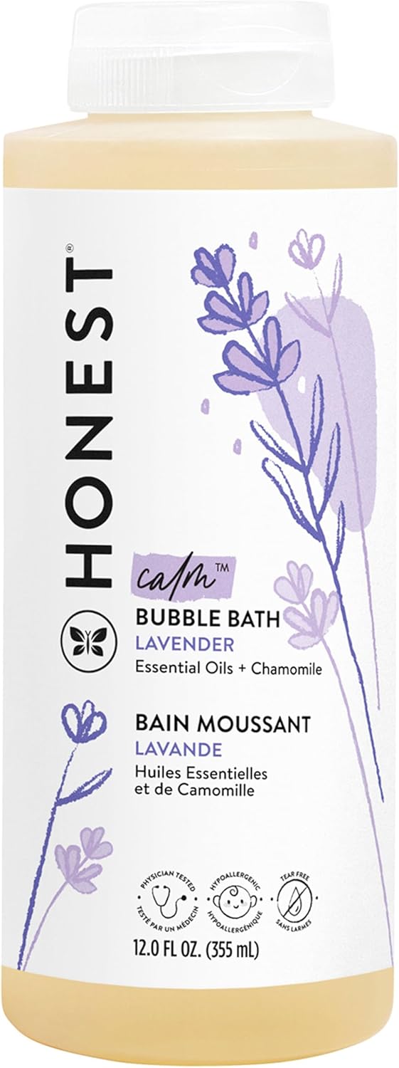 Showcases the product clearly, highlighting its lavender scent and calming properties. Enhances visual appeal and reinforces the lavender scent through floral imagery.