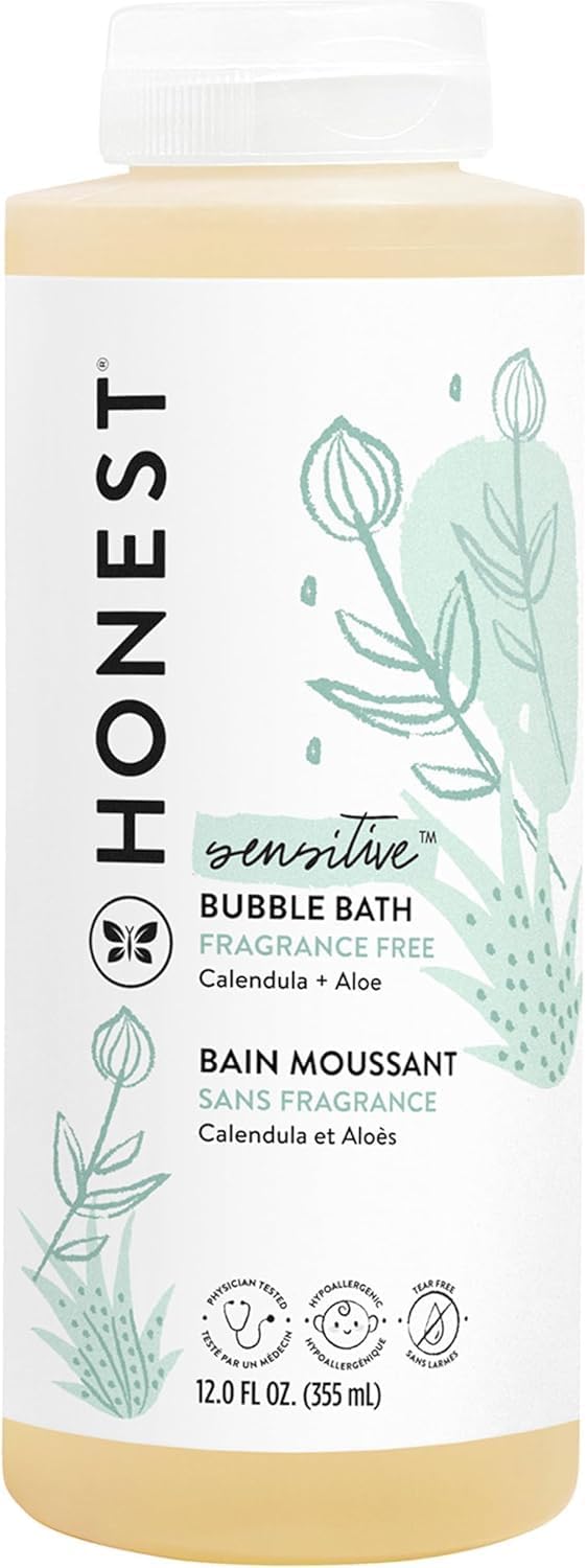 Showcases the product's gentle formula for sensitive skin, emphasizing its fragrance-free nature.