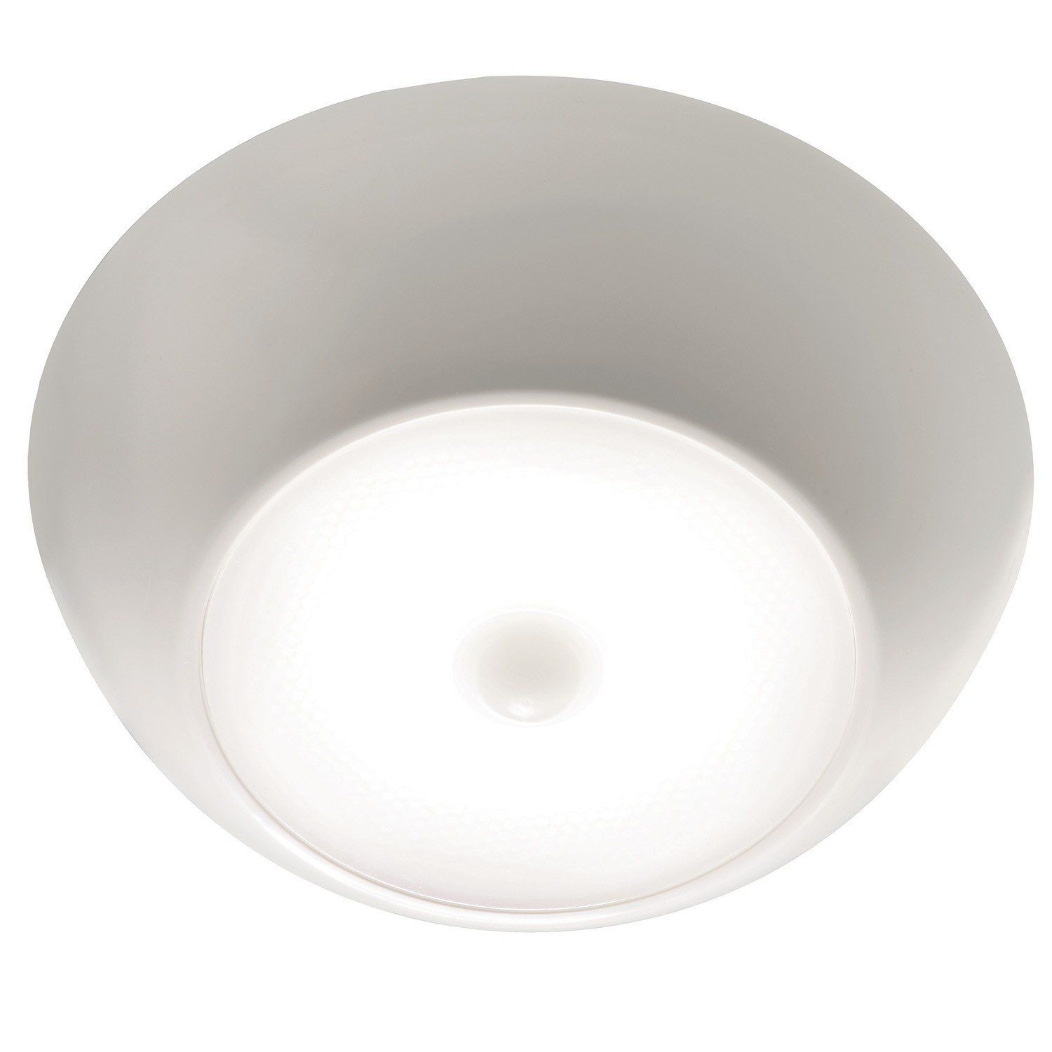 Showcases the clean, minimalist design of the ceiling light fixture against a white background.