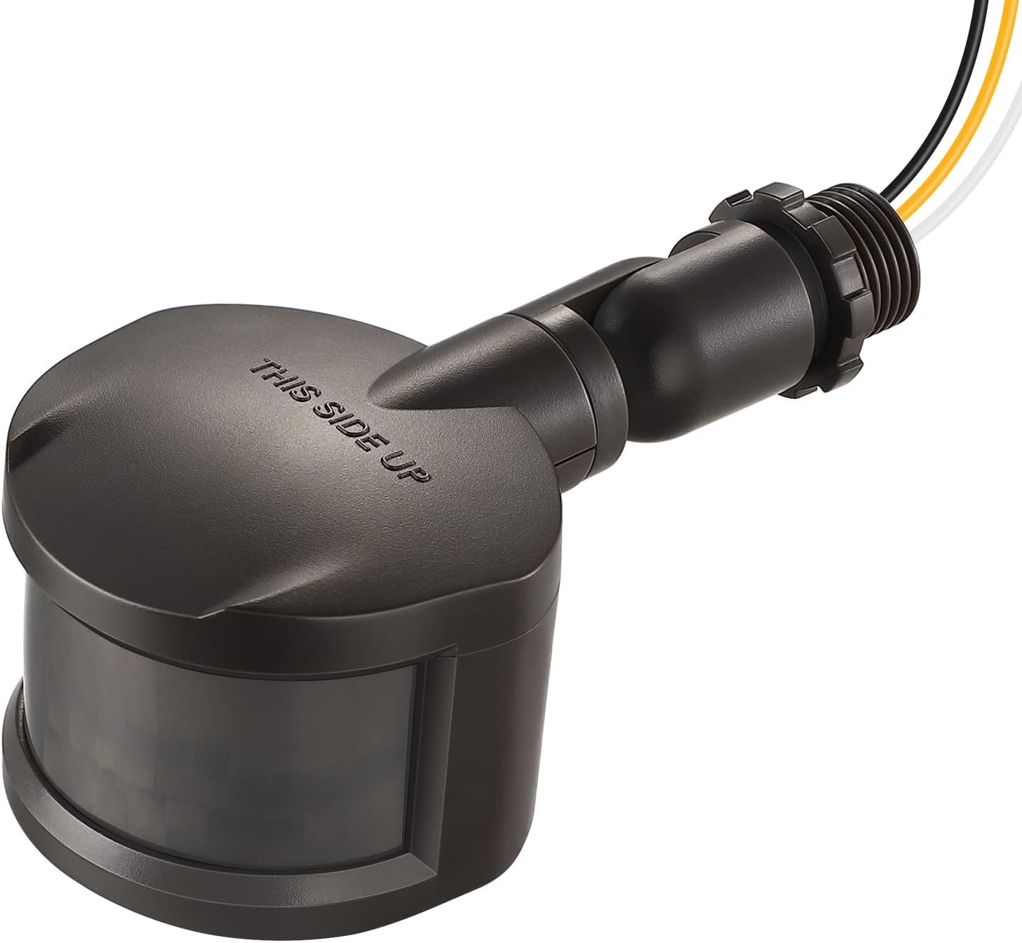 Showcases the main product, a motion sensor device, against a white background to clearly display its design and features.