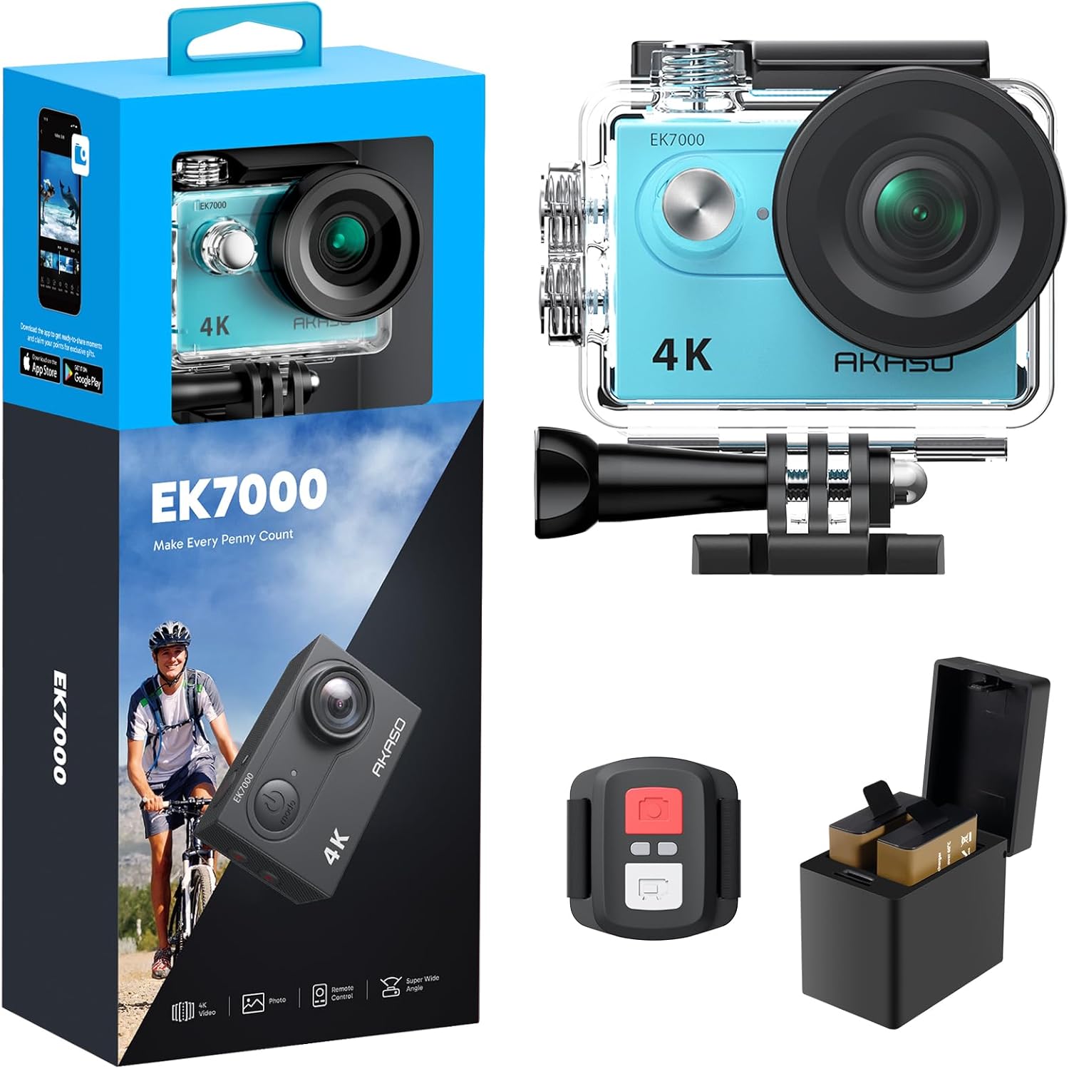 Shows the complete package contents to inform buyers of all included accessories and components. Displays the retail packaging to convey brand identity and product presentation.