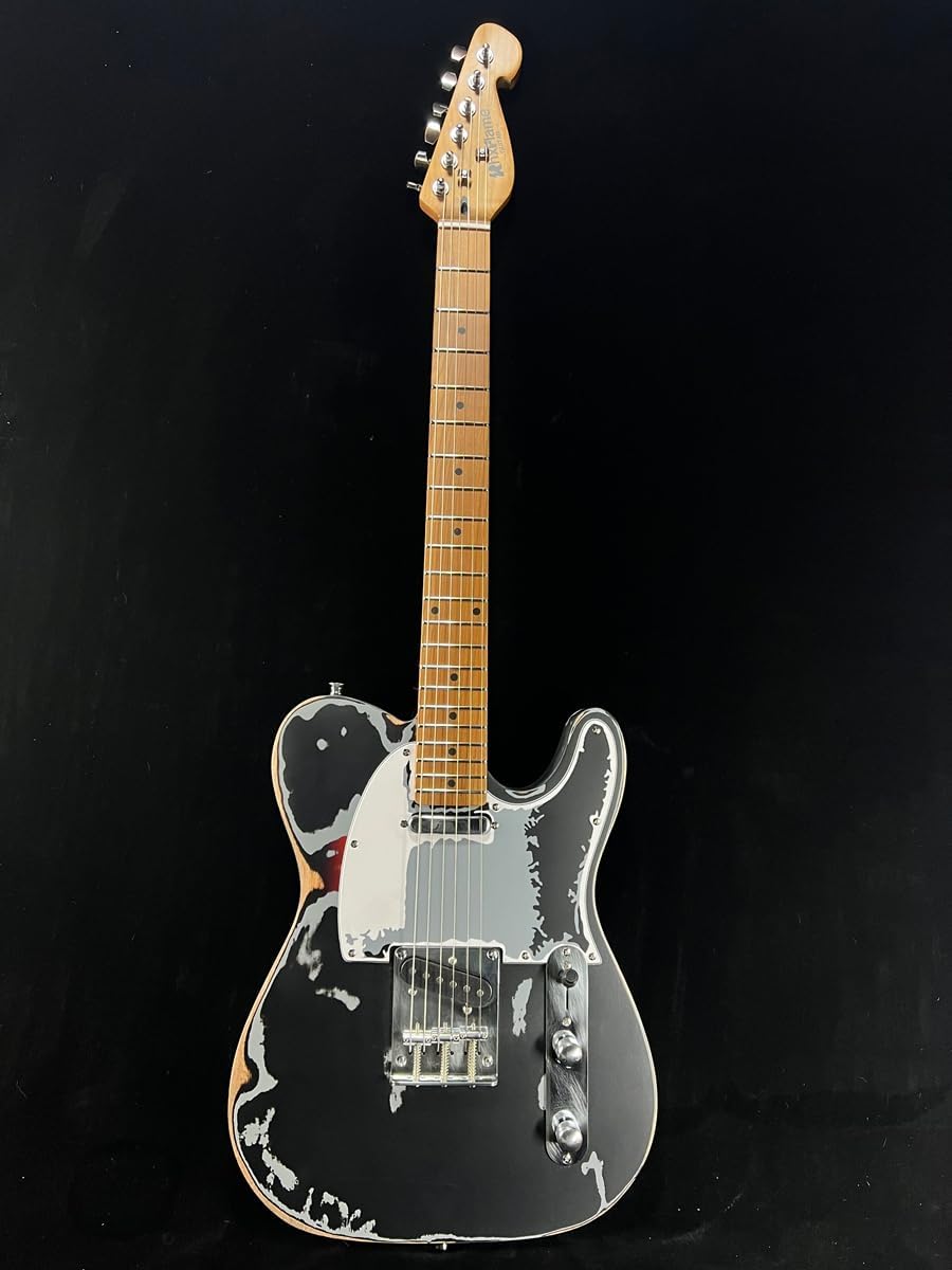 Showcases the distinctive aesthetic and premium build of the electric guitar to appeal to musicians and collectors.