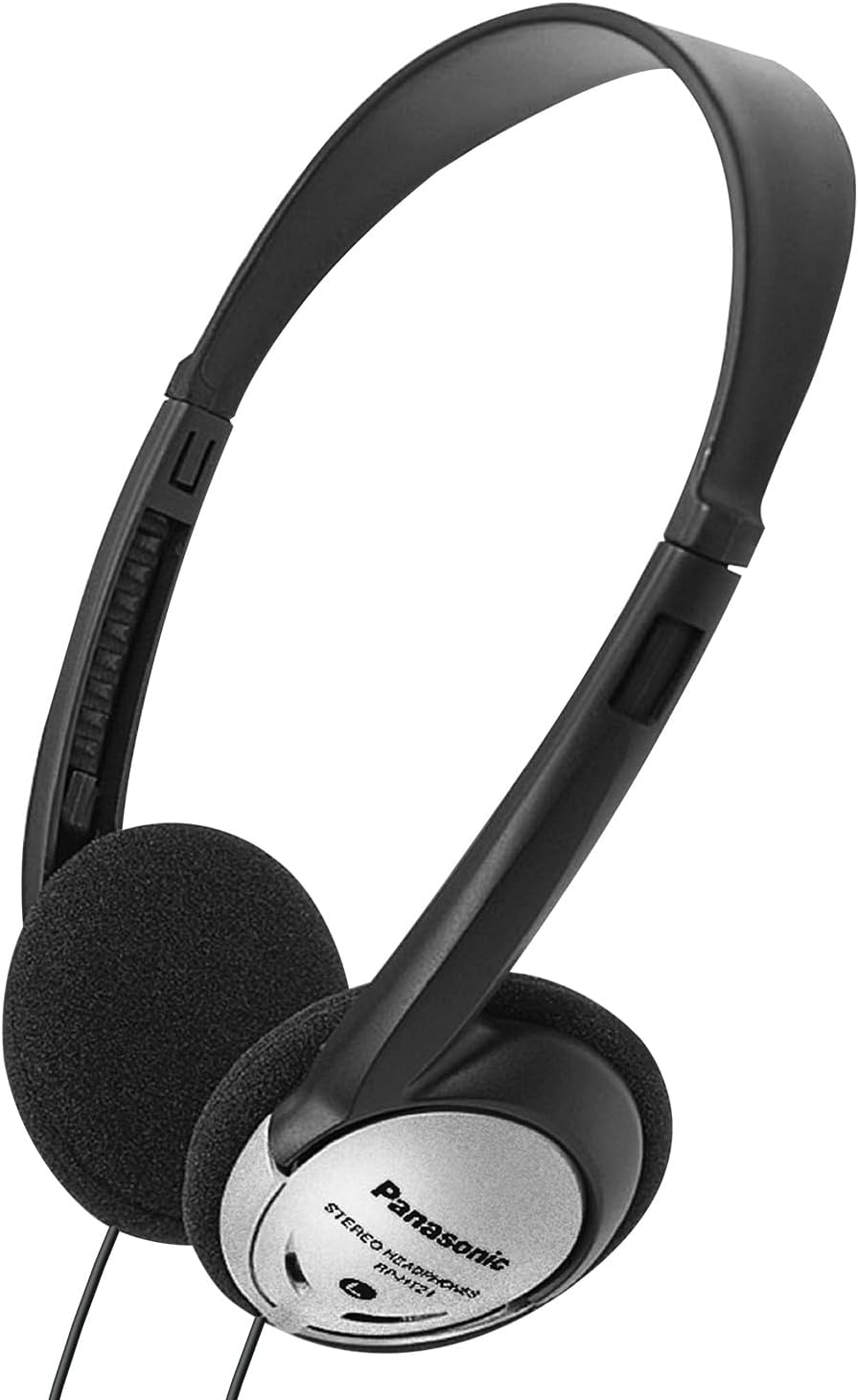 Showcases the sleek and compact design of the headphones, emphasizing their portability and comfort.