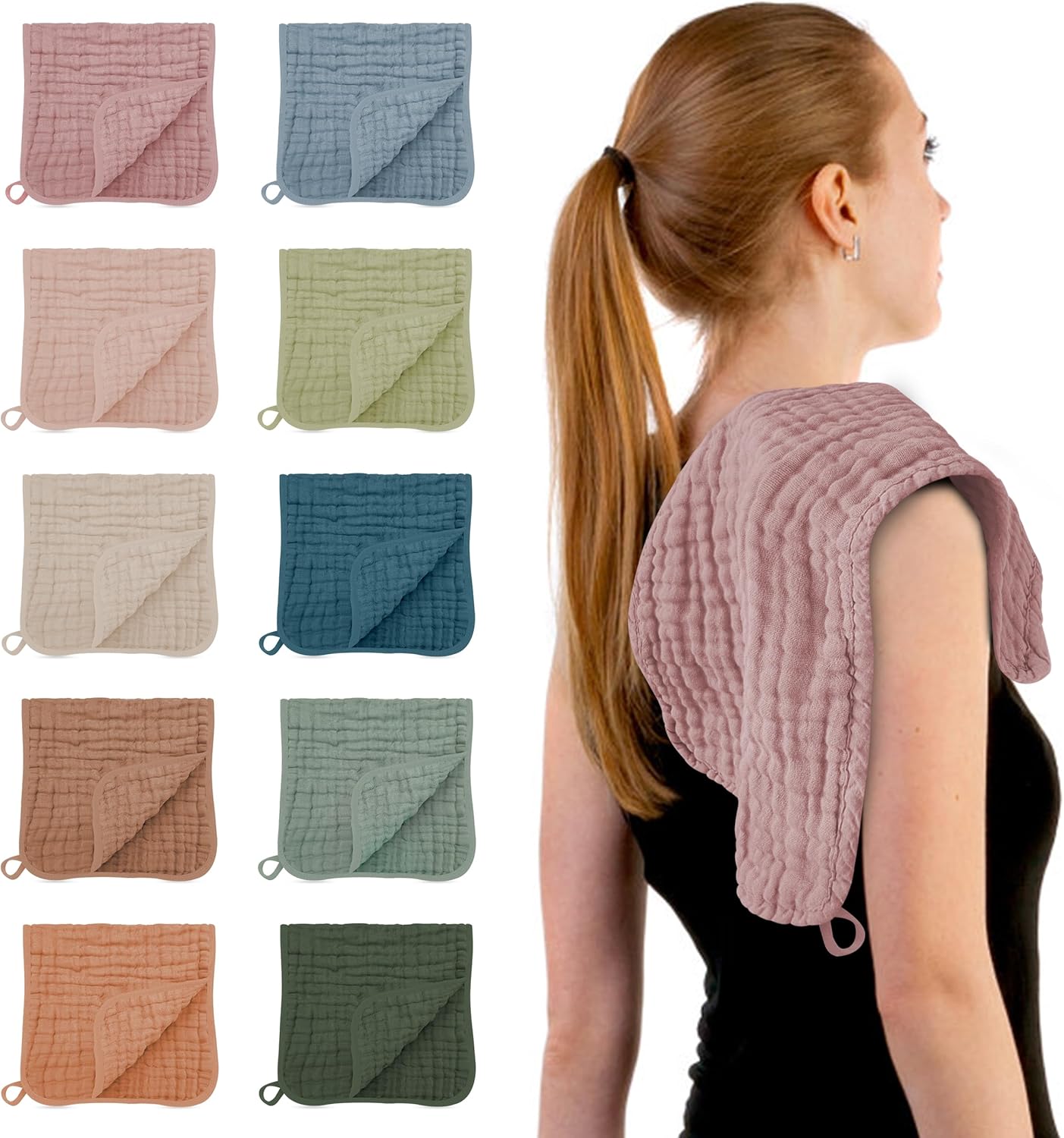 Showcases the range of color options available for the product, allowing customers to see all choices at once. Demonstrates how the product is used or worn, giving customers a clear idea of its…