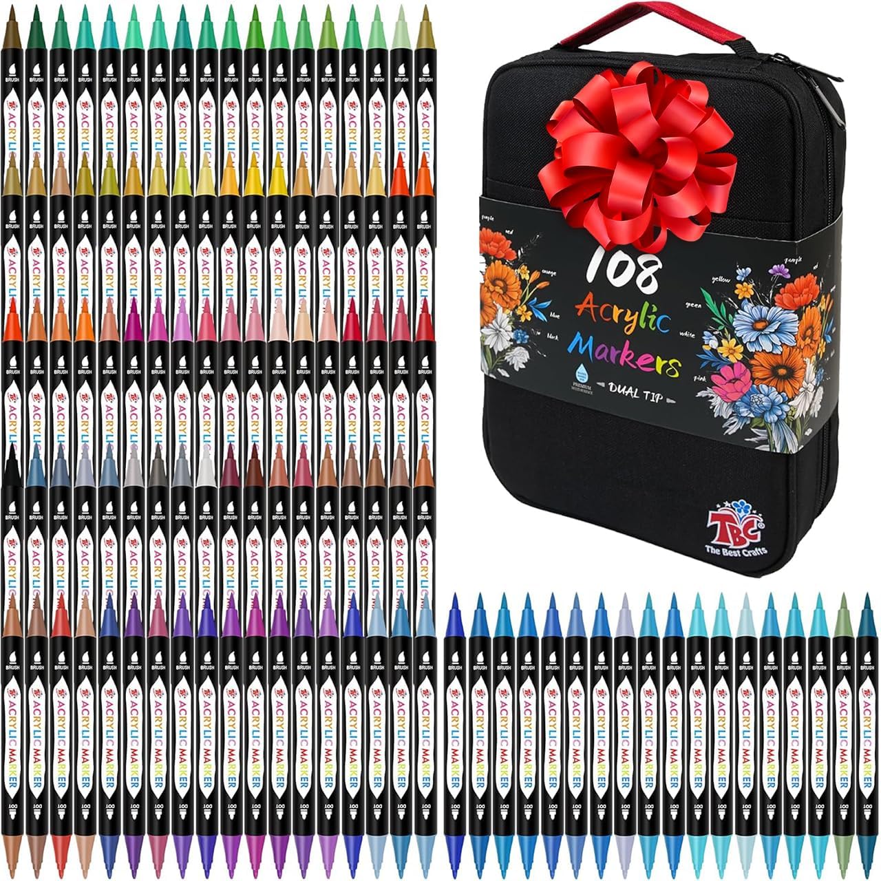 TBC The Best Crafts 108 Colors Dual Tip Acrylic Paint Markers: Hero Images