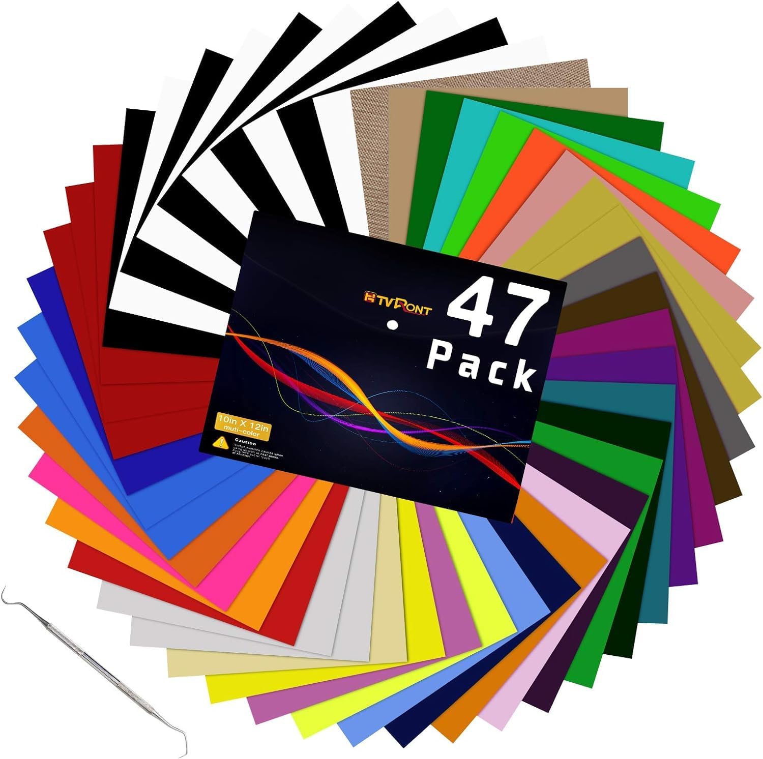 HTVRONT HTV Heat Transfer Vinyl Bundle: 47 Pack 12" x 10" Iron on Vinyl for T-Shirt: Hero Images