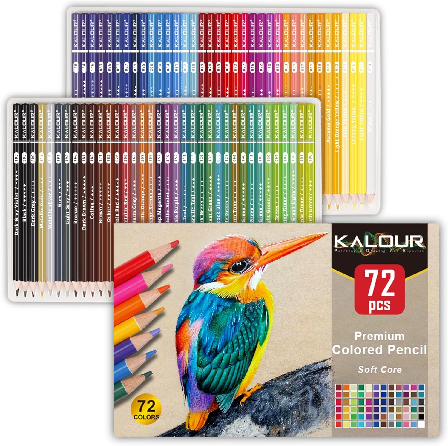 KALOUR 72 Count Colored Pencils for Adult Coloring Books: Hero Images