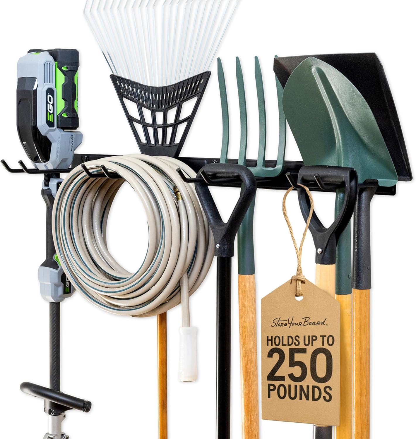 Showcase the variety of garden tools and accessories included in the set