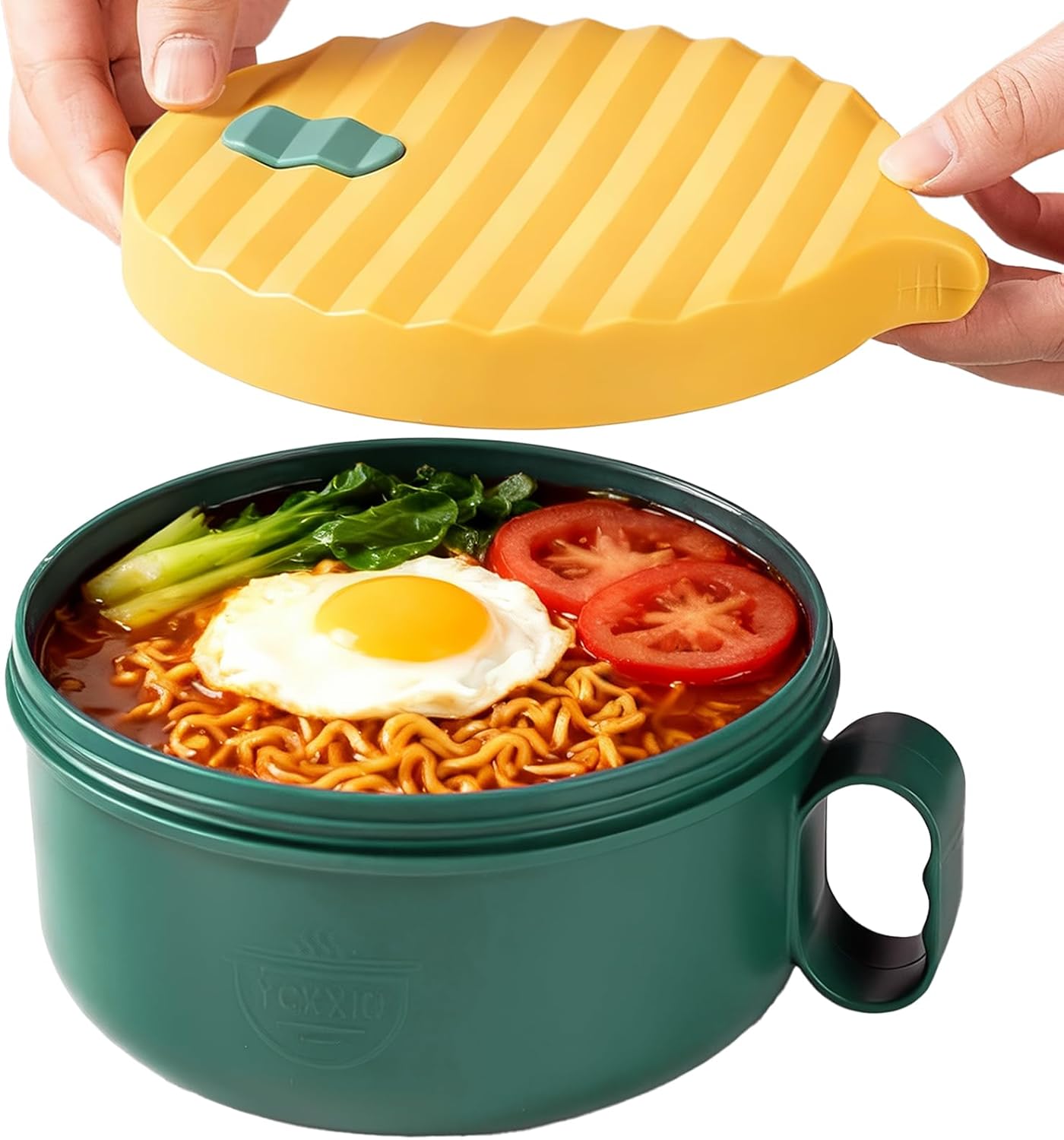 Microwave Ramen Bowl Ramen Cooker with Handles Noodle Bowls with Lid and Chopsticks…: Hero Images