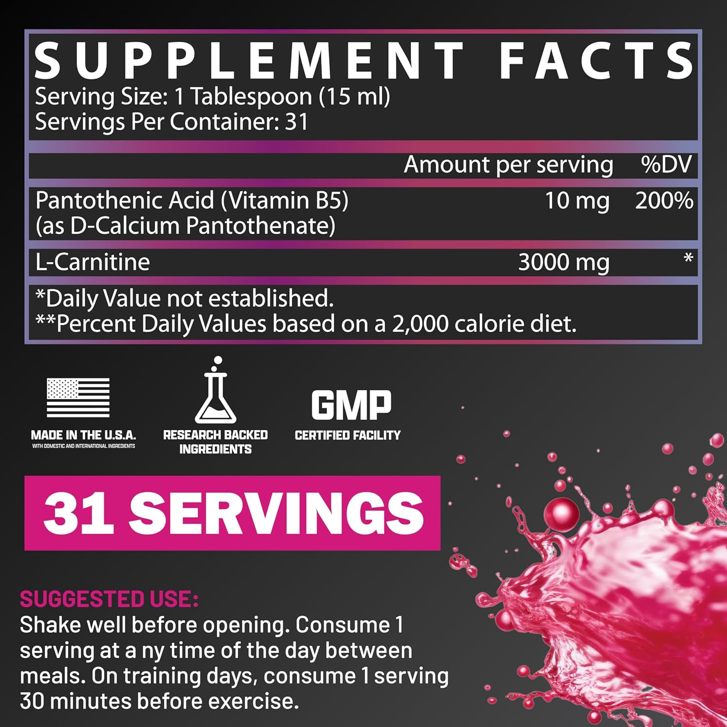 Nutrex Research L-Carnitine 3000 (31 Servings: Single Feature / Benefit Secondary Images