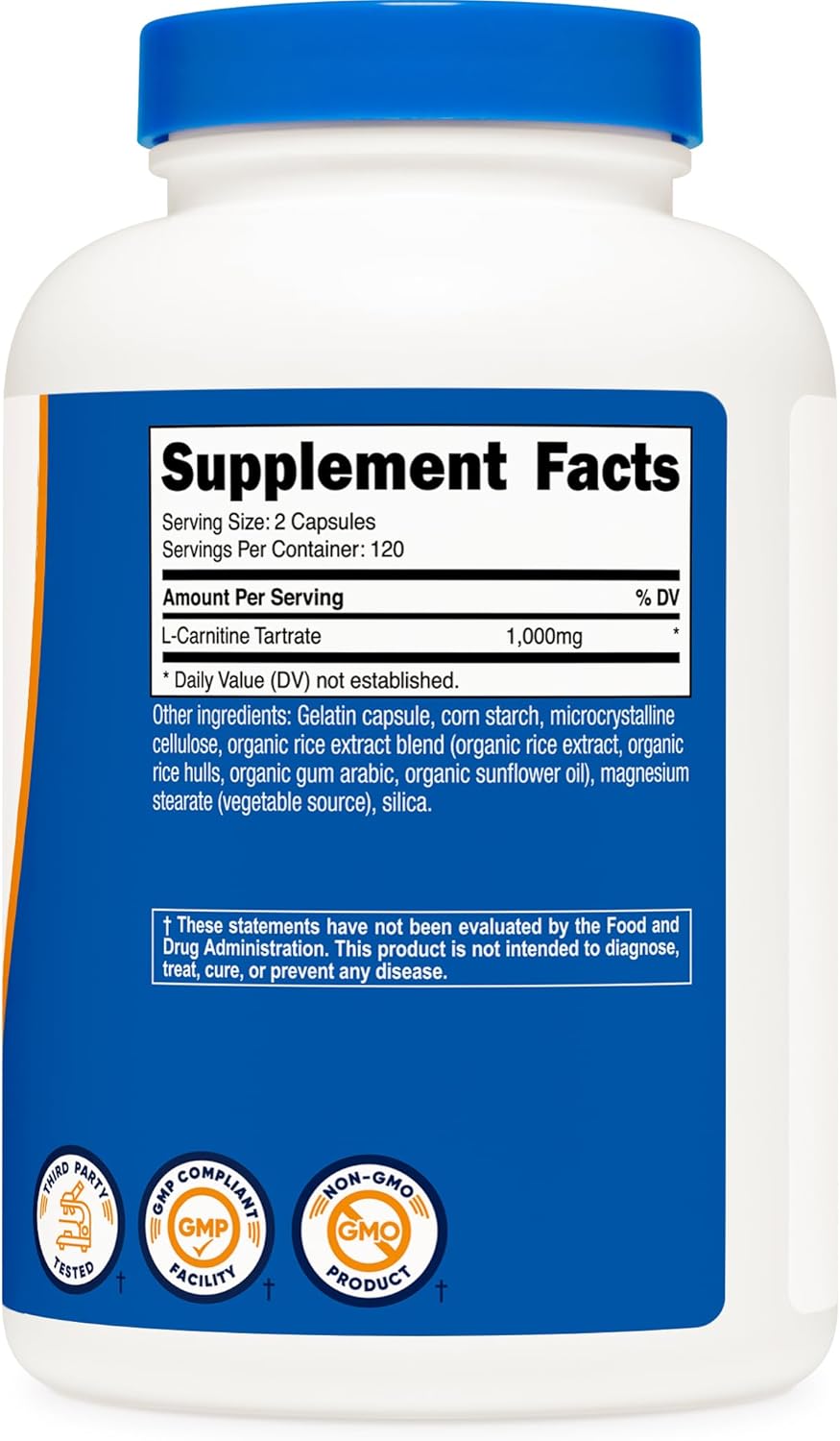 Nutricost L-Carnitine Tartrate 1,000mg: Single Feature / Benefit Secondary Images