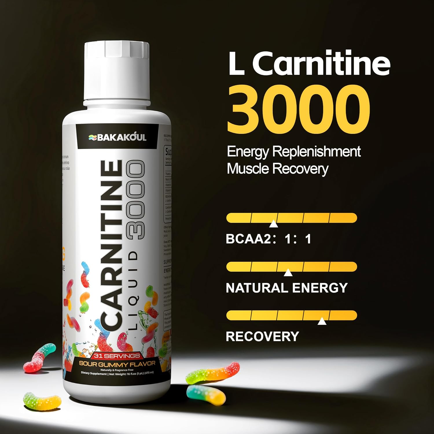 L Carnitine Supplement Liquid 3000 mg: Single Feature / Benefit Secondary Images