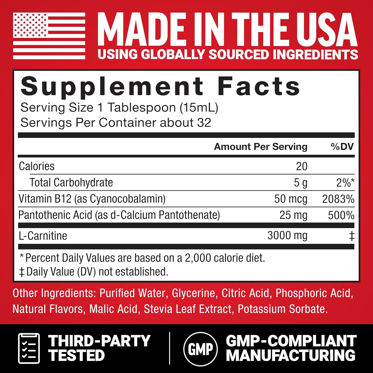 Force Factor L-Carnitine Liquid 3000mg: Single Feature / Benefit Secondary Images