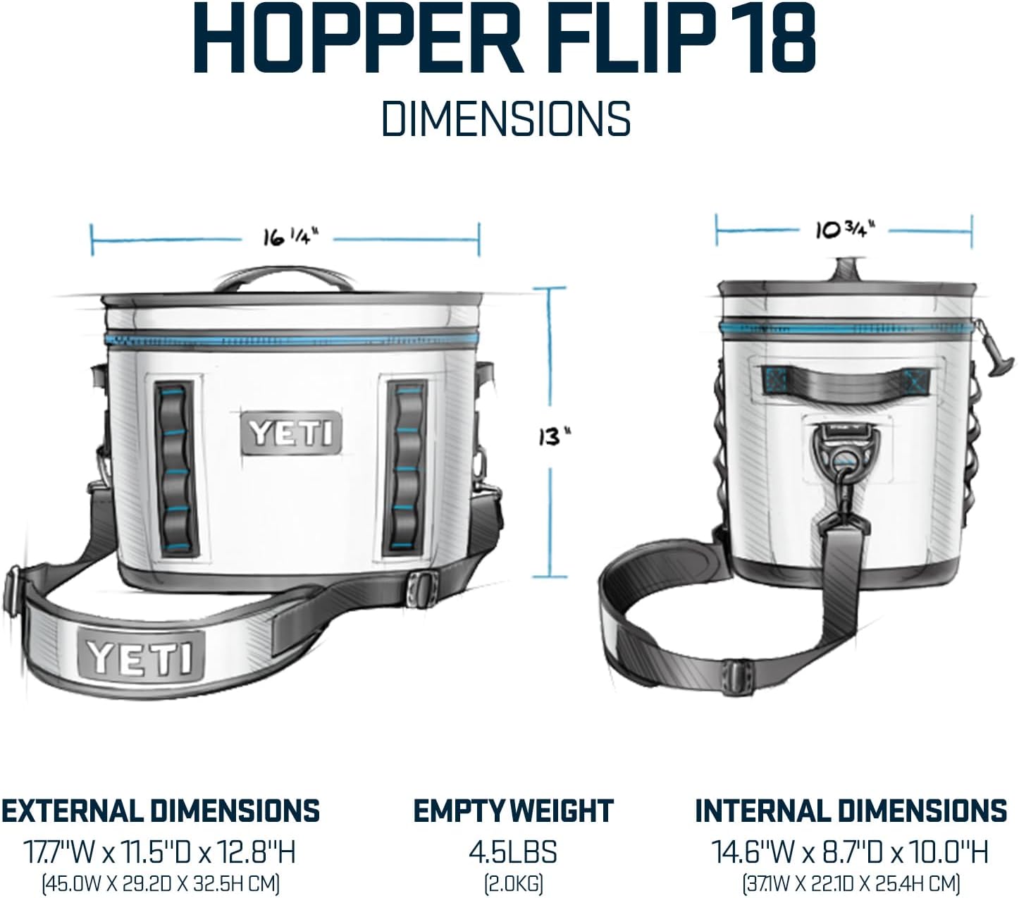 YETI Hopper Flip 18 Portable Soft Cooler: Sizing Secondary Images