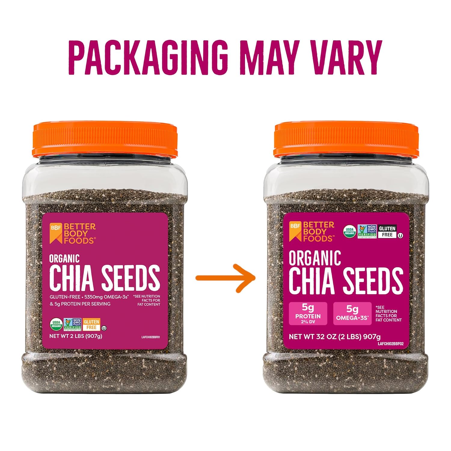 BetterBody Foods Organic Chia Seeds 2 lbs: Single Feature / Benefit Secondary Images