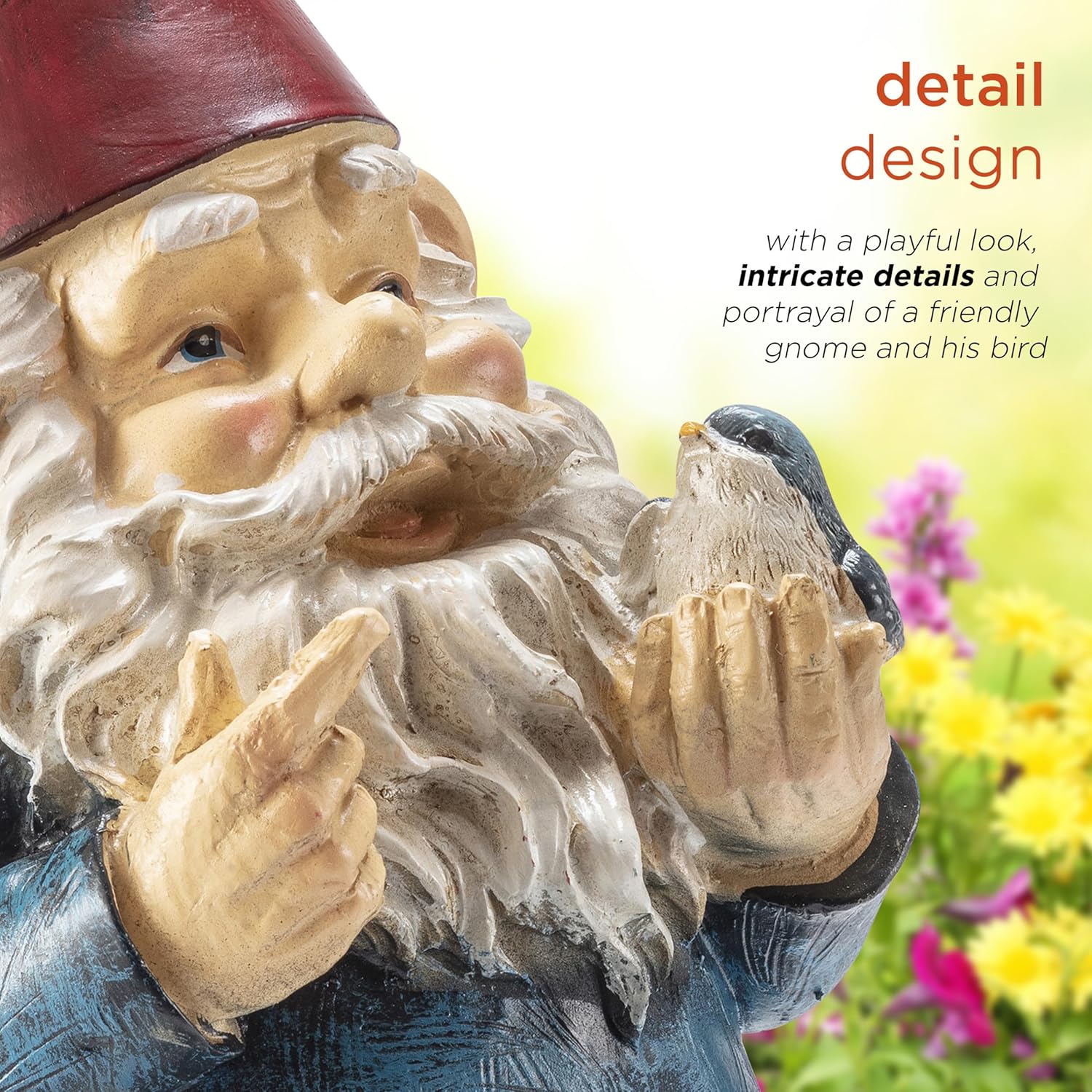 Highlights the product's detailed design and craftsmanship to appeal to customers looking for high-quality garden decor.