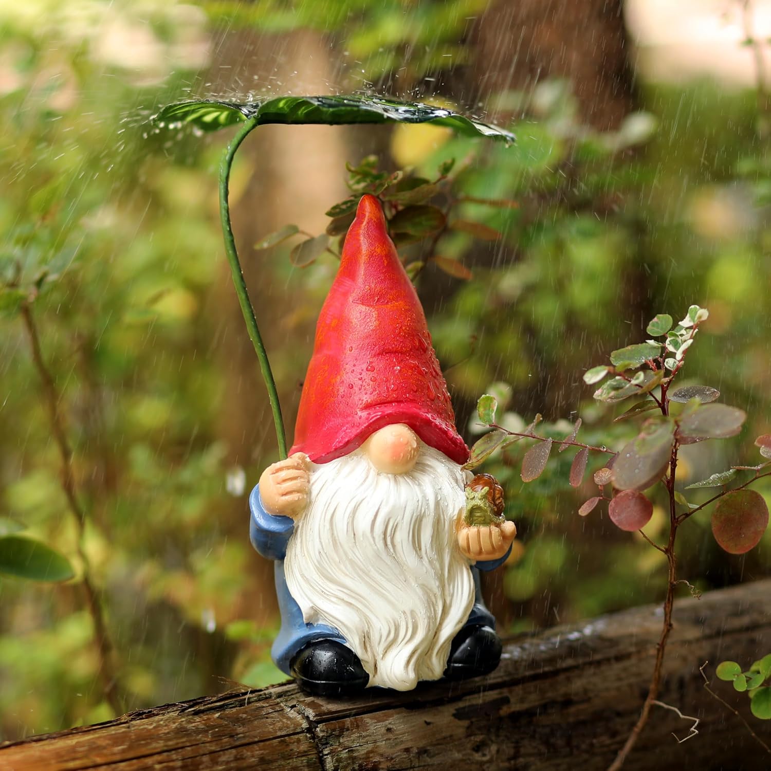 Shows the product in a realistic outdoor environment to demonstrate its suitability for garden decoration.