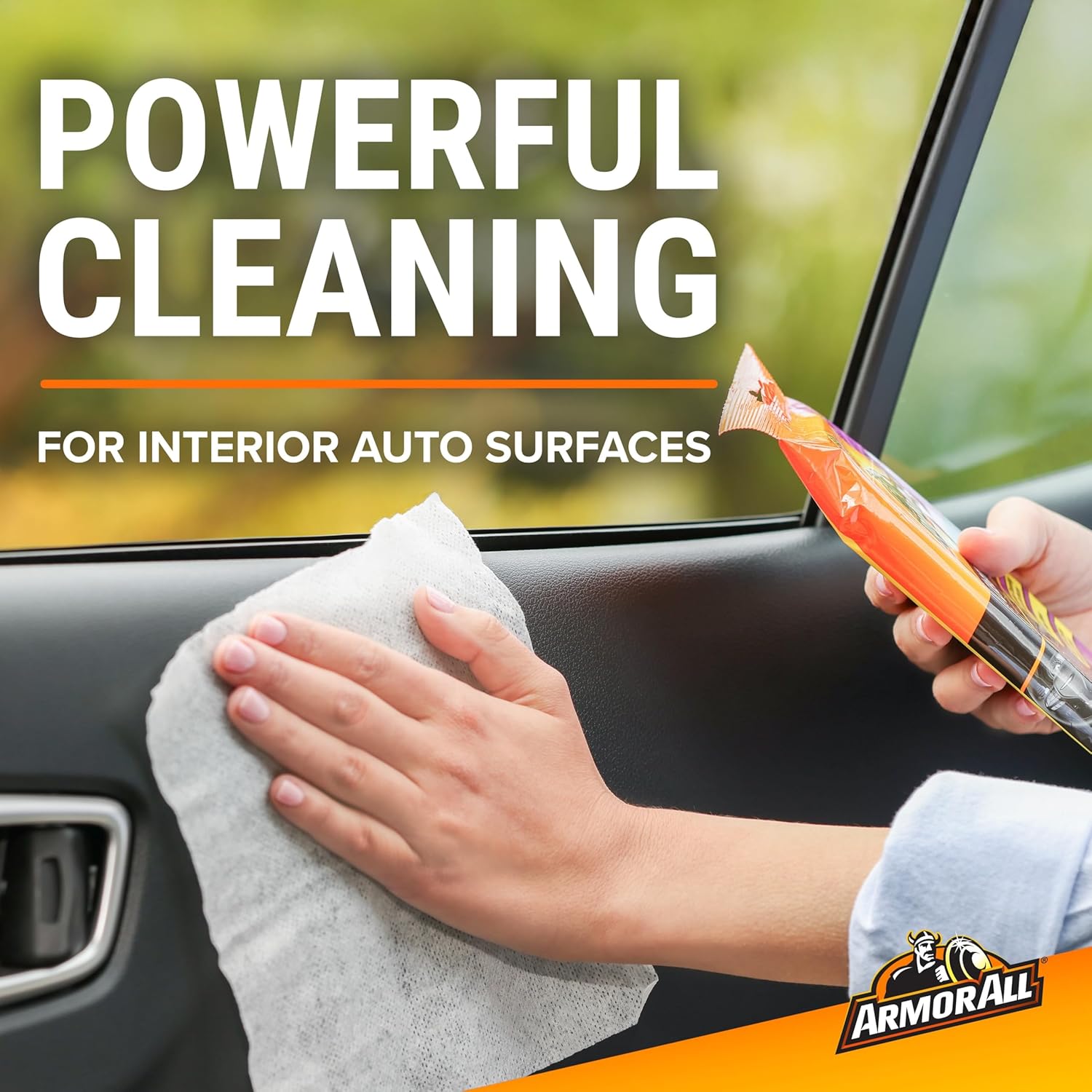 Emphasizes the product's strong cleaning capability for interior auto surfaces, reassuring customers of its effectiveness.