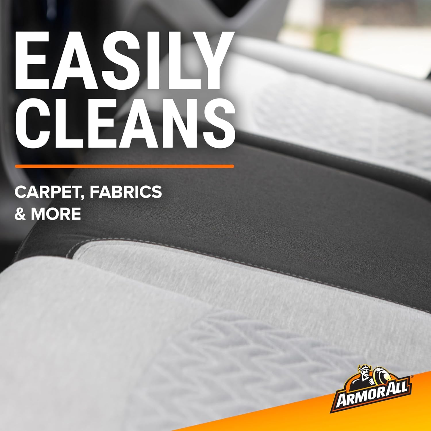 Highlights the product's ability to easily clean various surfaces like carpet and fabrics, emphasizing its versatility and effectiveness.