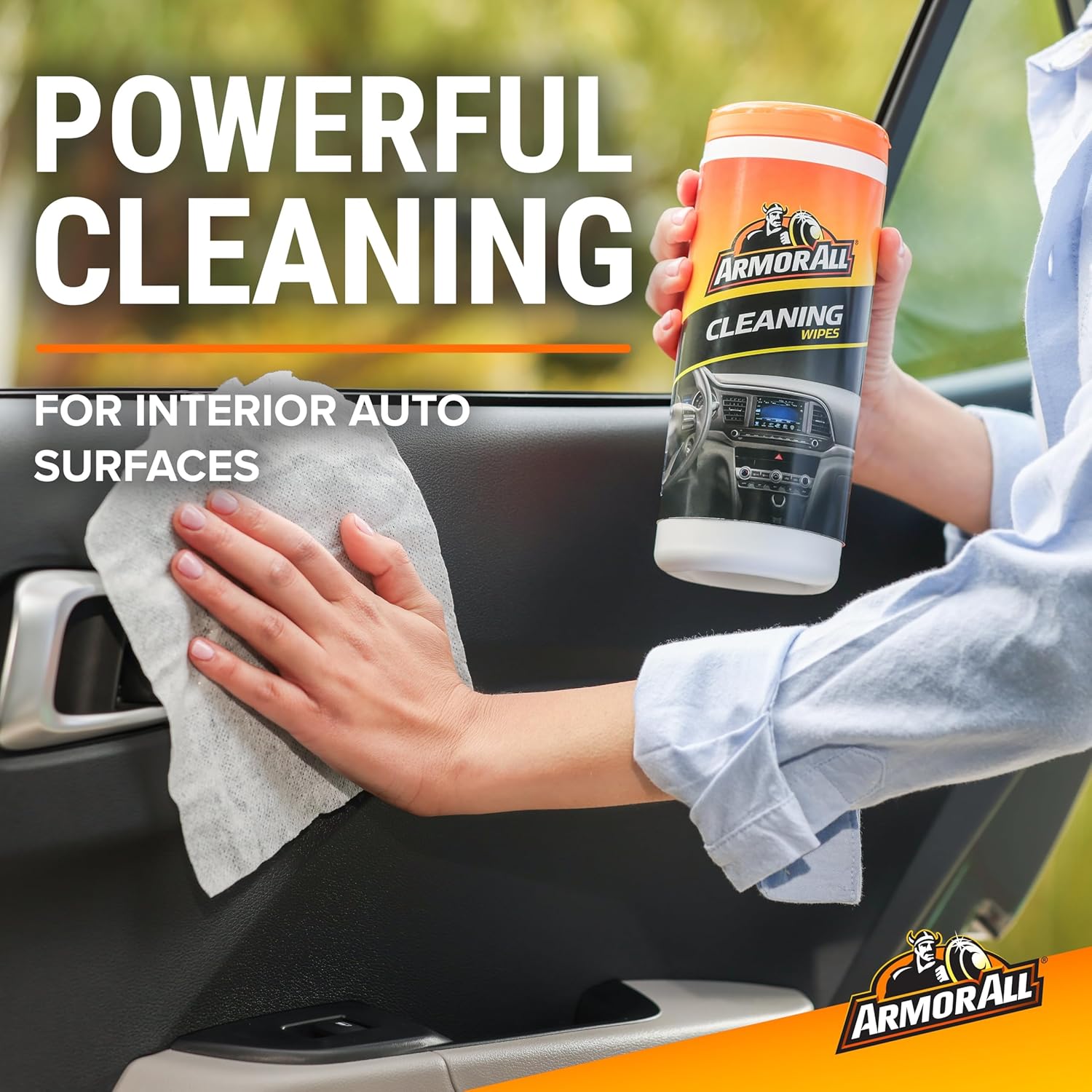 Emphasizes the product's strong cleaning capability for interior auto surfaces, demonstrating its effectiveness and specific use case.