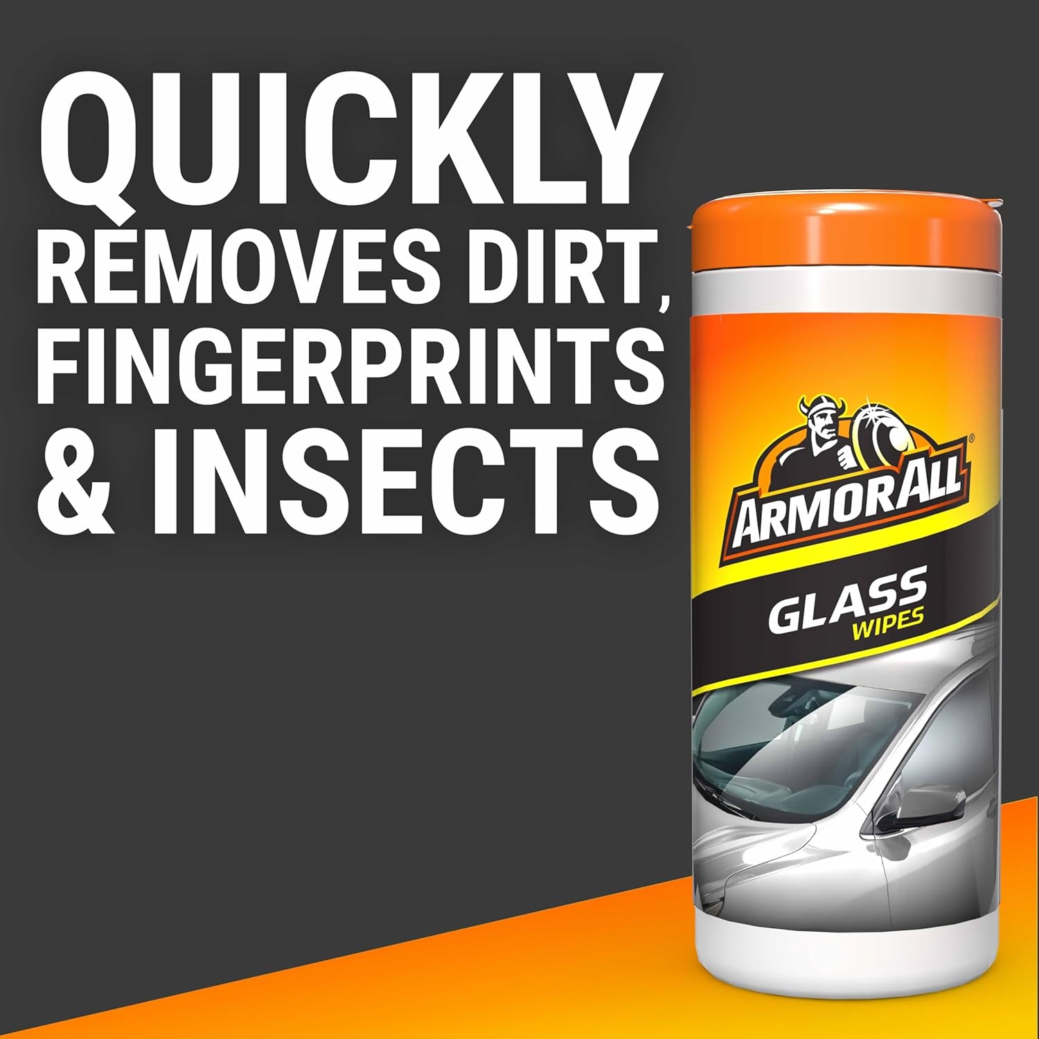 Emphasizes the product's ability to quickly remove multiple types of debris from glass surfaces, highlighting its effectiveness and versatility.