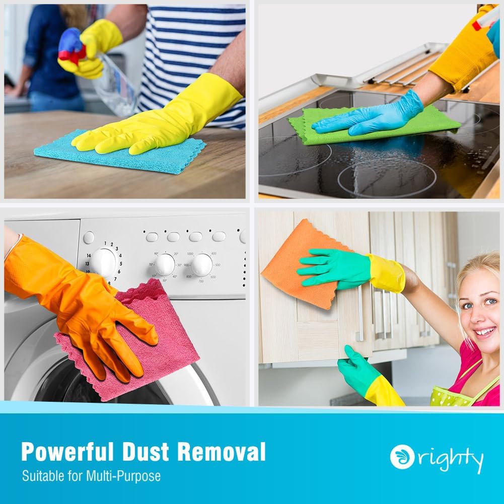 Demonstrates the versatility of the cleaning product by showing its use on various surfaces like wood, glass, appliances, and cabinets. Highlights the product's effectiveness in dust removal and its…