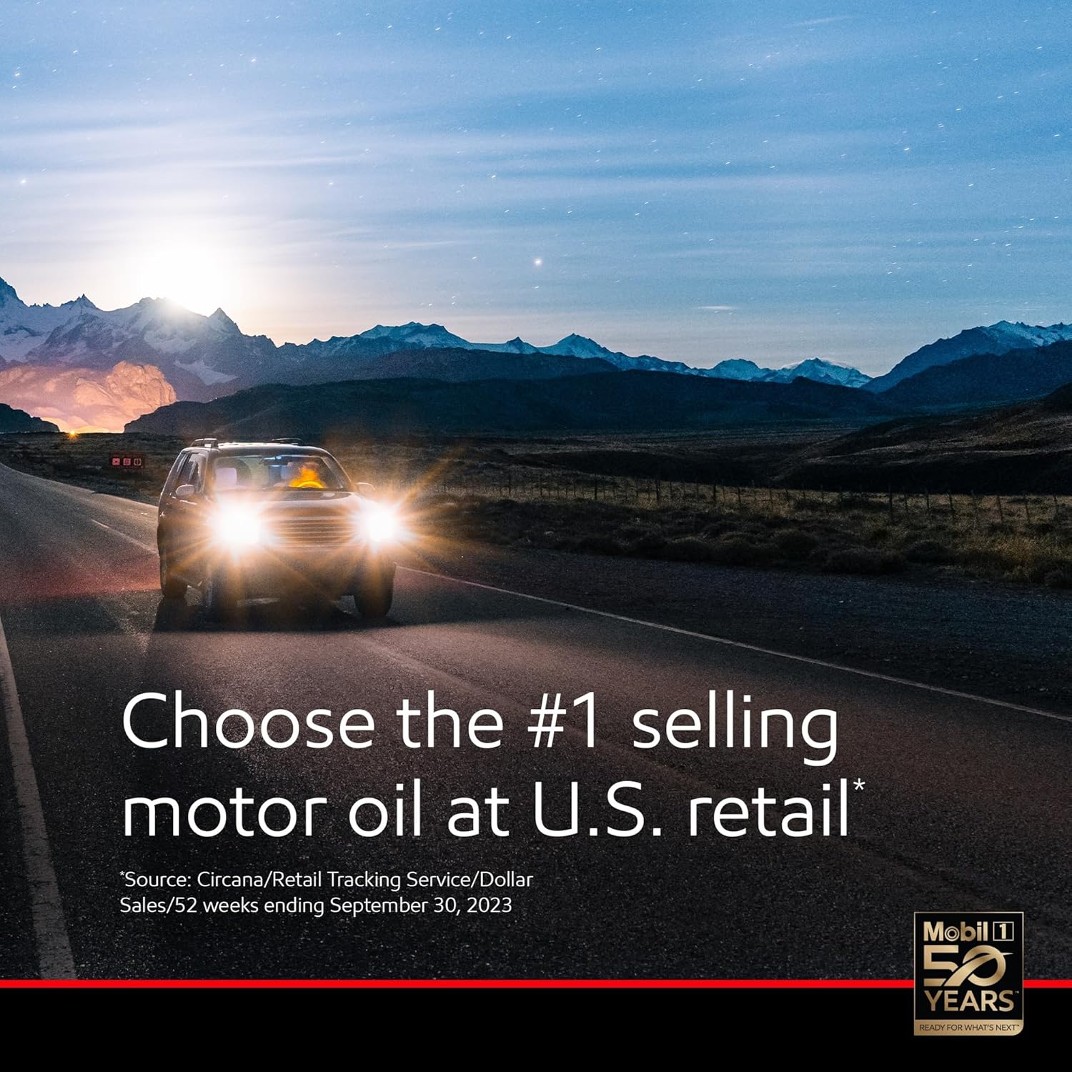 Emphasizes Mobil 1's position as the top-selling motor oil brand in the U.S., building trust and credibility with consumers. Showcases the product's suitability for long road trips and challenging…