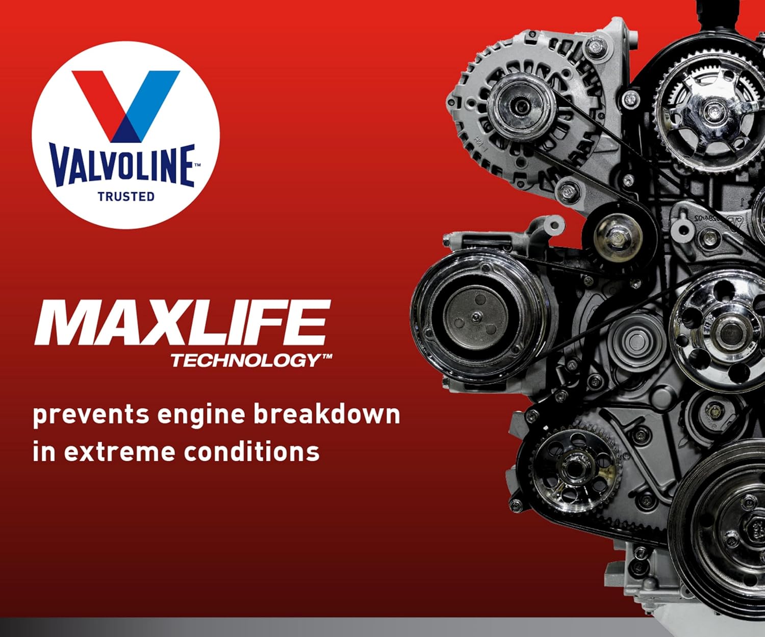 Highlights the product's ability to prevent engine breakdown in extreme conditions, emphasizing its protective capabilities.