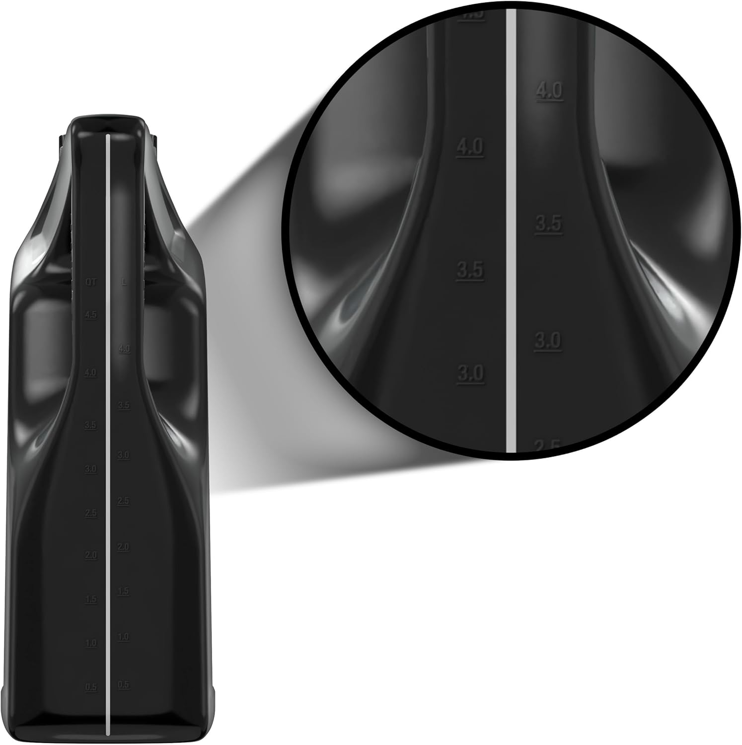 Shows the precise volume measurements of the bottle, allowing customers to understand its capacity.