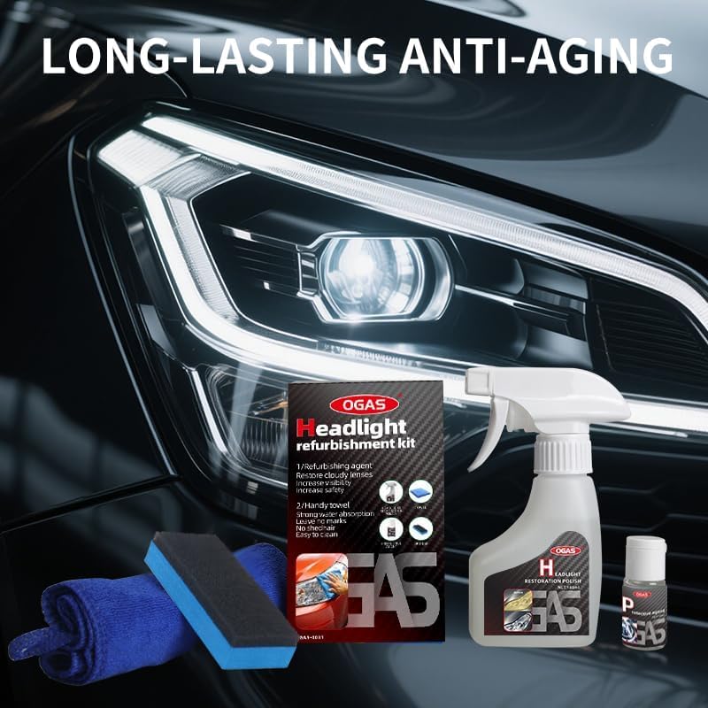 Highlights the product's ability to provide long-lasting anti-aging effects for car headlights, emphasizing durability and restoration.
