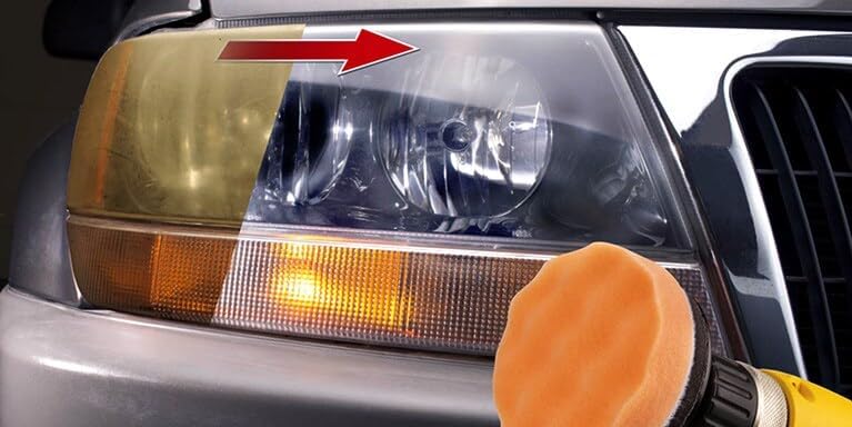 Demonstrates the effectiveness of the product in restoring cloudy or yellowed headlights to a clear, like-new condition.
