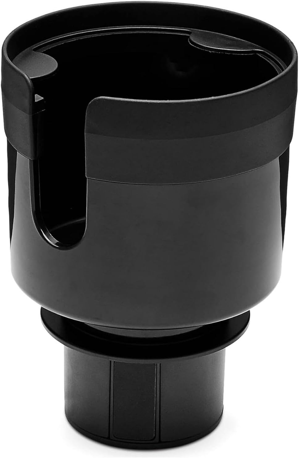 Highlights the product's adjustable cup holder feature, demonstrating its versatility in accommodating different cup sizes.
