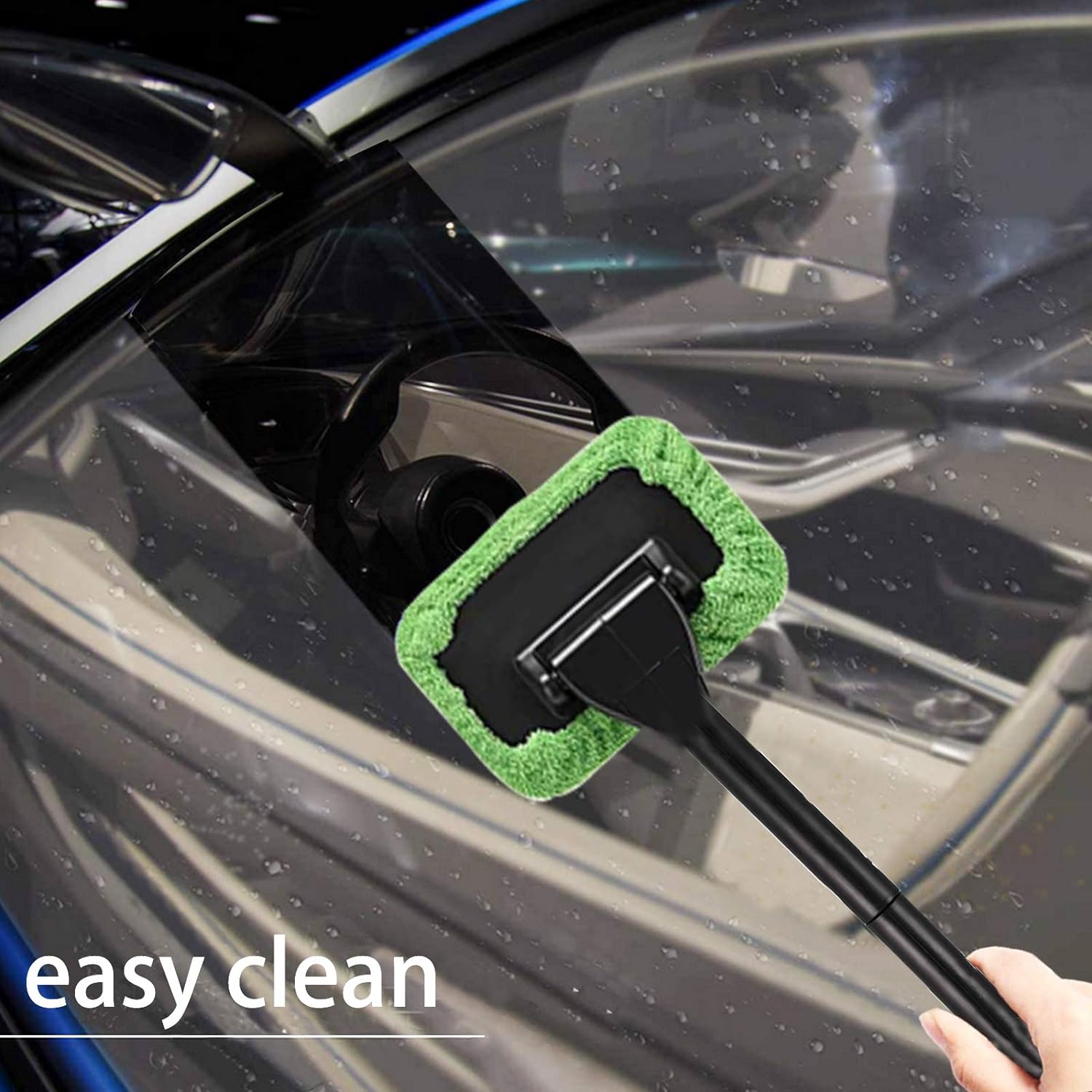 Demonstrates how the product makes cleaning car windows effortless and efficient.