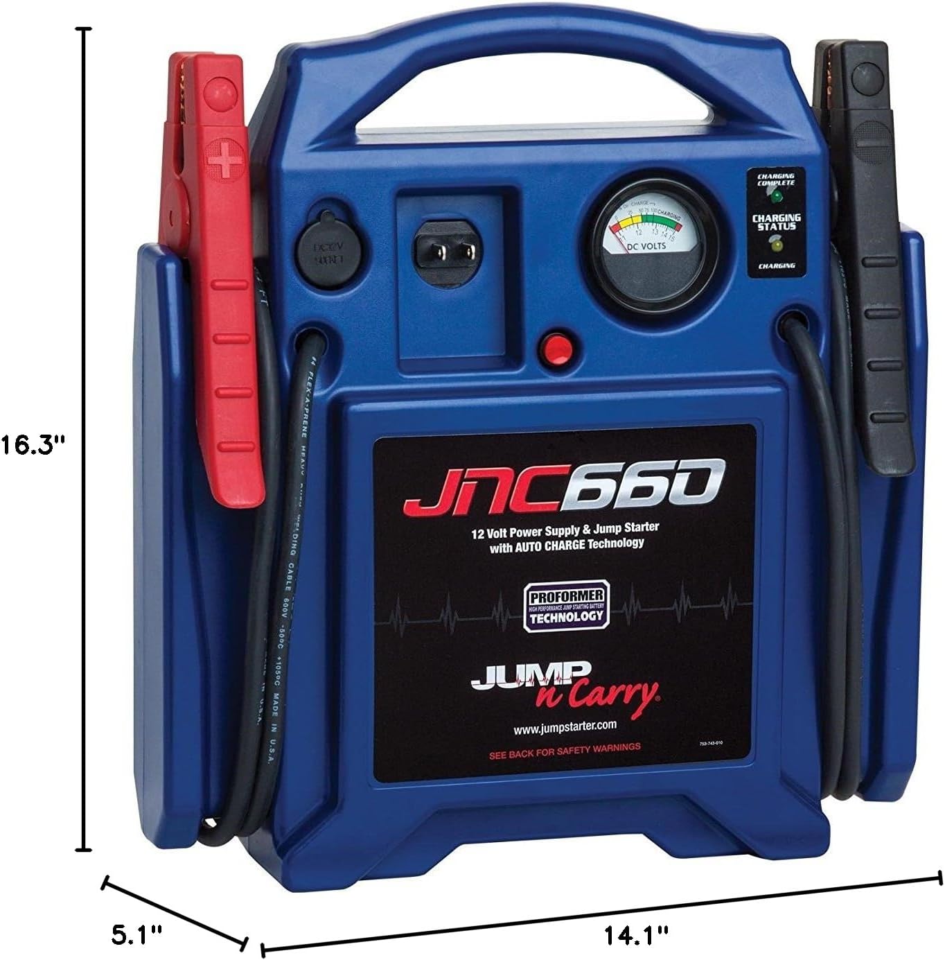 Clore Automotive Jump-N-Carry JNC660 1700 Peak Amp 12 Volt Jump Starter: Infographics
