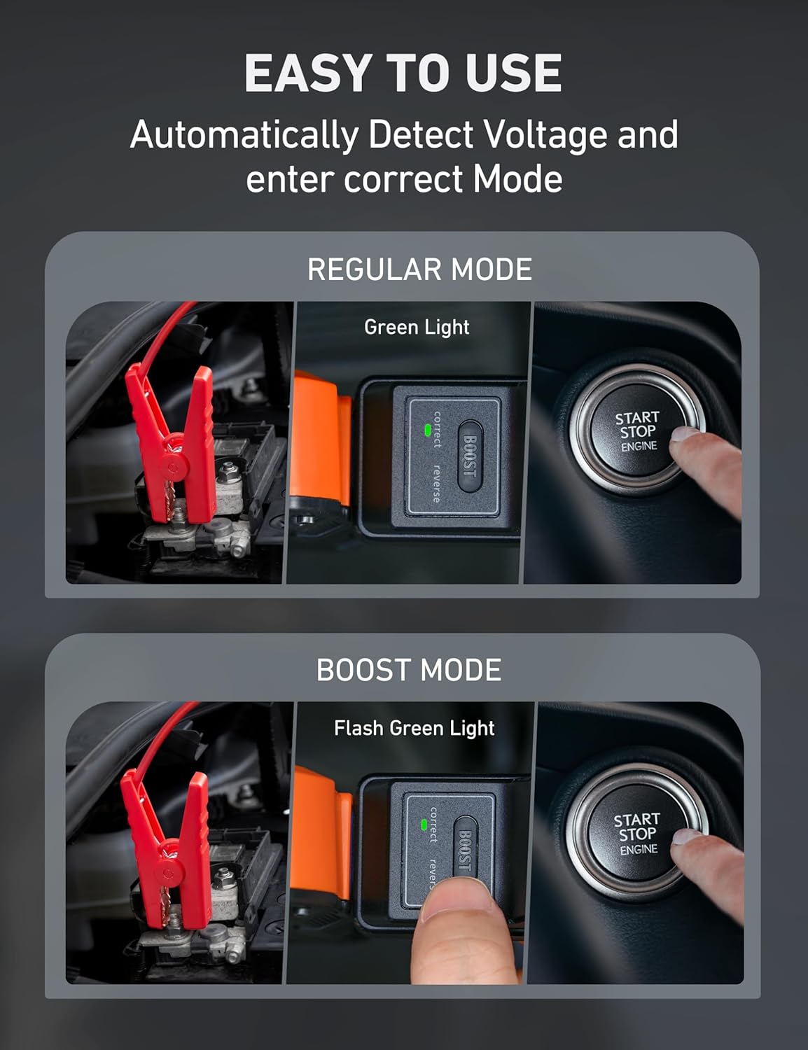 Explains how the product automatically detects voltage and enters the correct mode, simplifying usage for the customer.